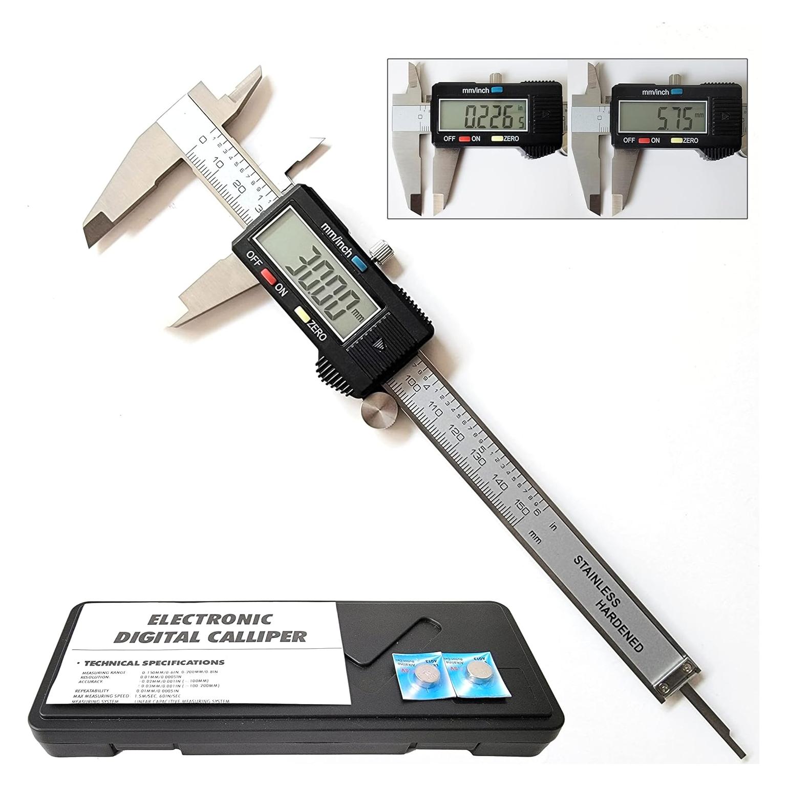 Calibrador Digital YKLSXKC 0-150 mm Acero Inoxidable LCD