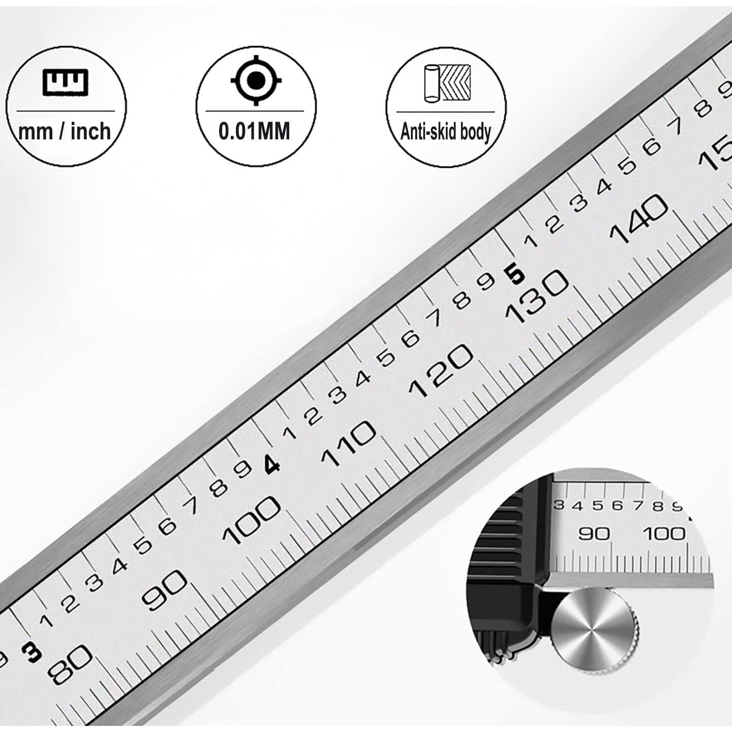 Calibrador Digital YKLSXKC 0-150 mm Acero Inoxidable LCD