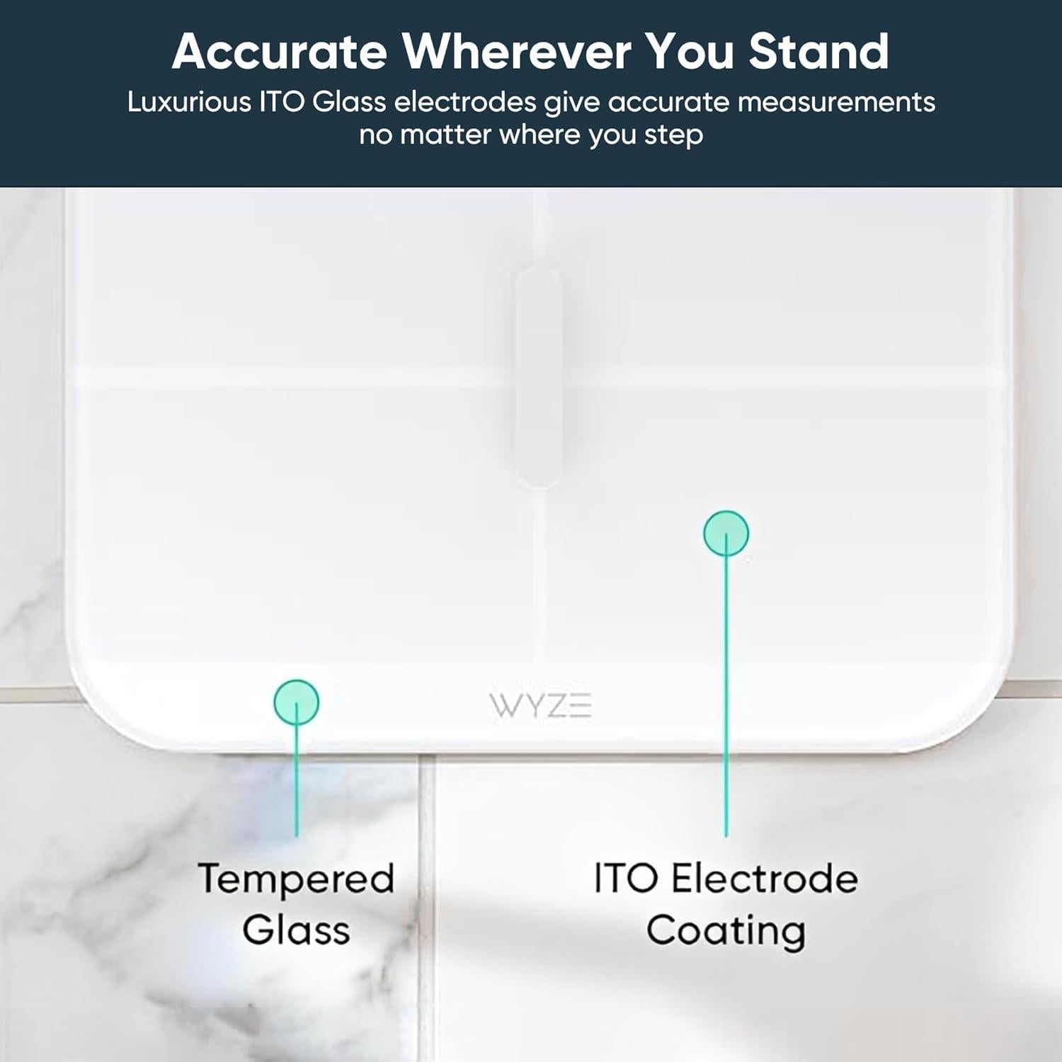 Escala Digital Wyze Scale X - Peso, IMC, Grasa y Más - Blanco