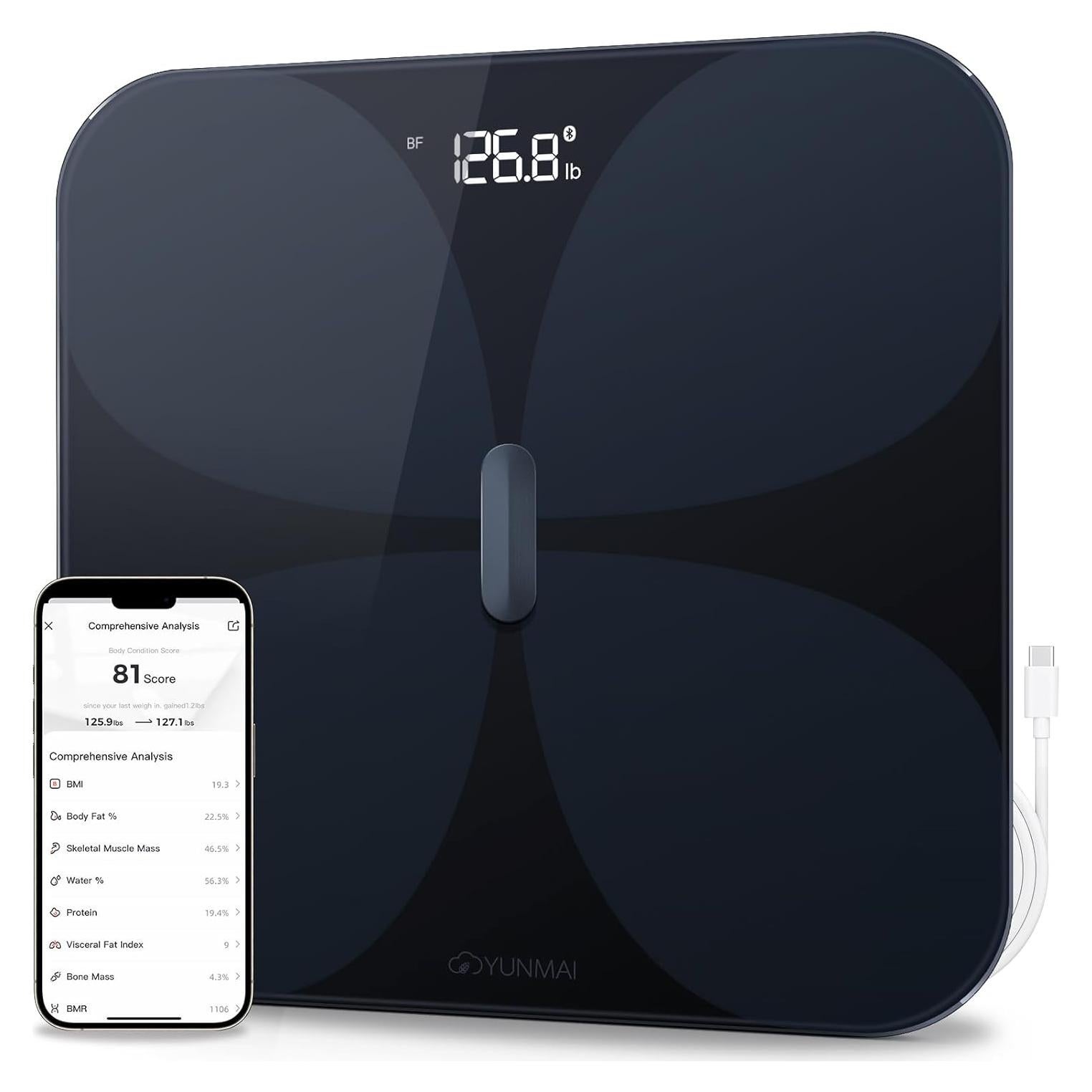 Báscula Inteligente Yunmai Pro - 13 Métricas, Bluetooth, 181kg