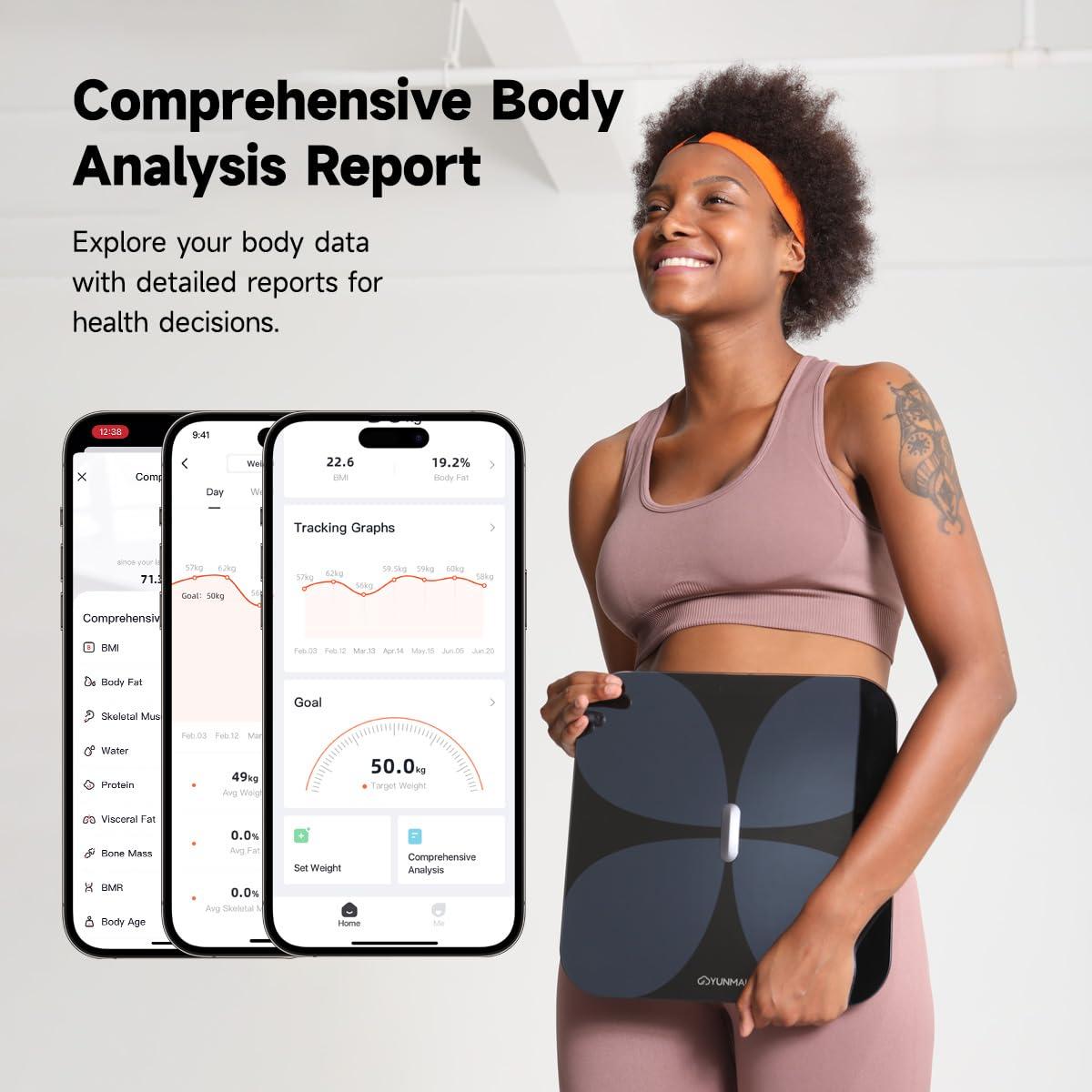 Báscula Inteligente Yunmai Pro - 13 Métricas, Bluetooth, 181kg