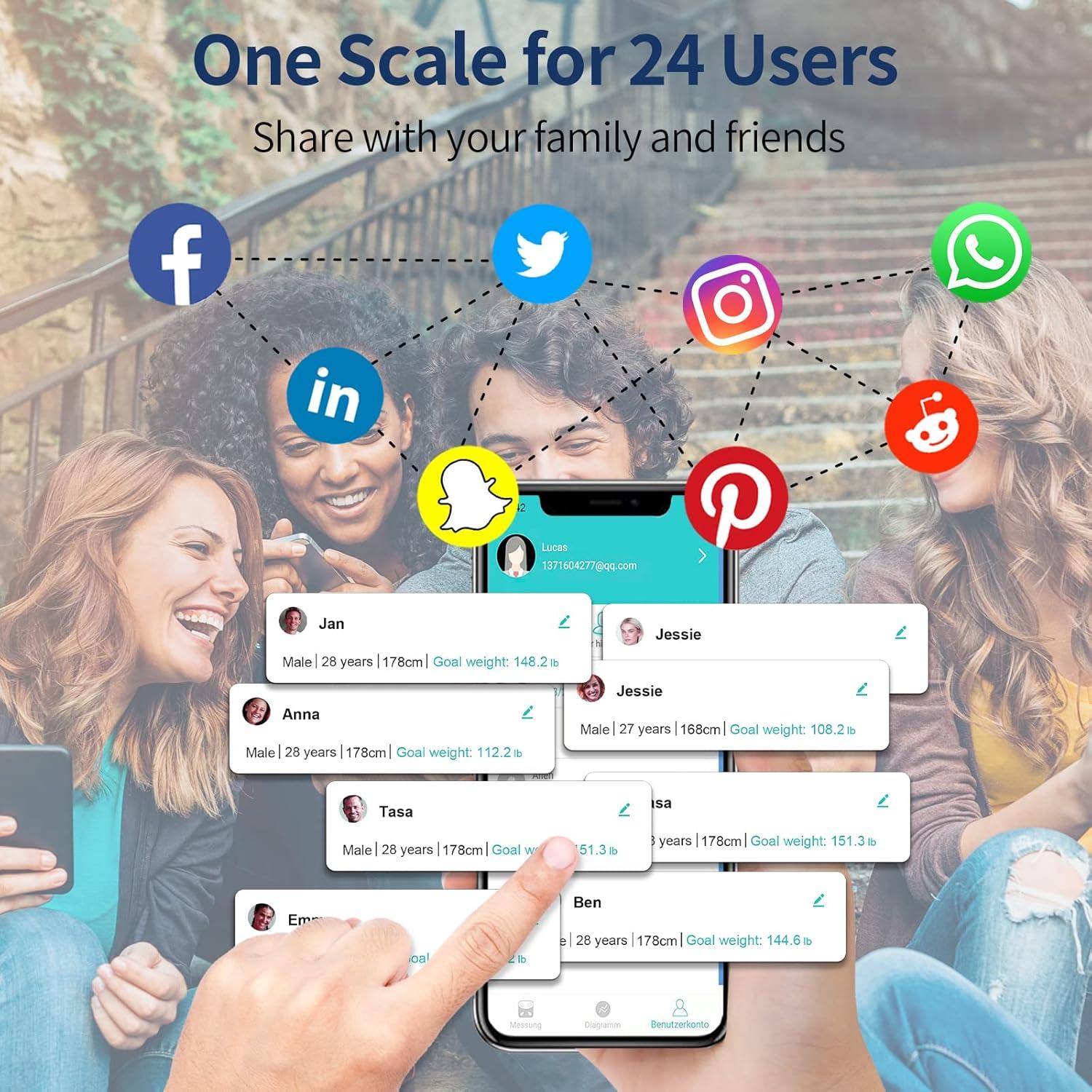 Escala de Composición Corporal Lepulse P1 Negra - 8 Electrodos, IMC, Grasa y Masa Muscular