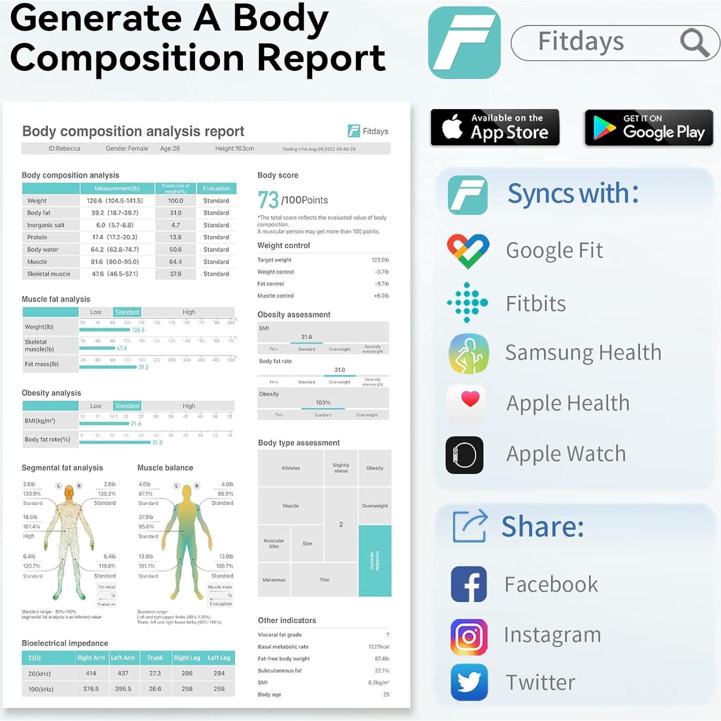 Escala de Composición Corporal Lepulse P1 Negra - 8 Electrodos, IMC, Grasa y Masa Muscular