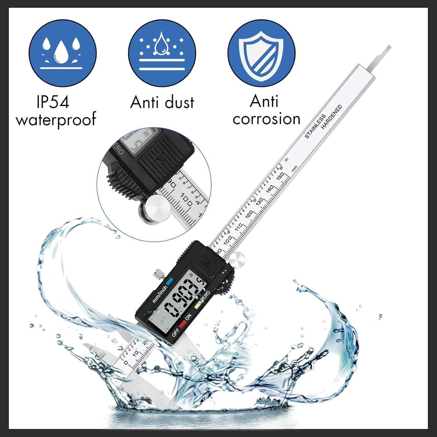 Calibrador Digital Electrónico 150 mm Acero Inoxidable LCD