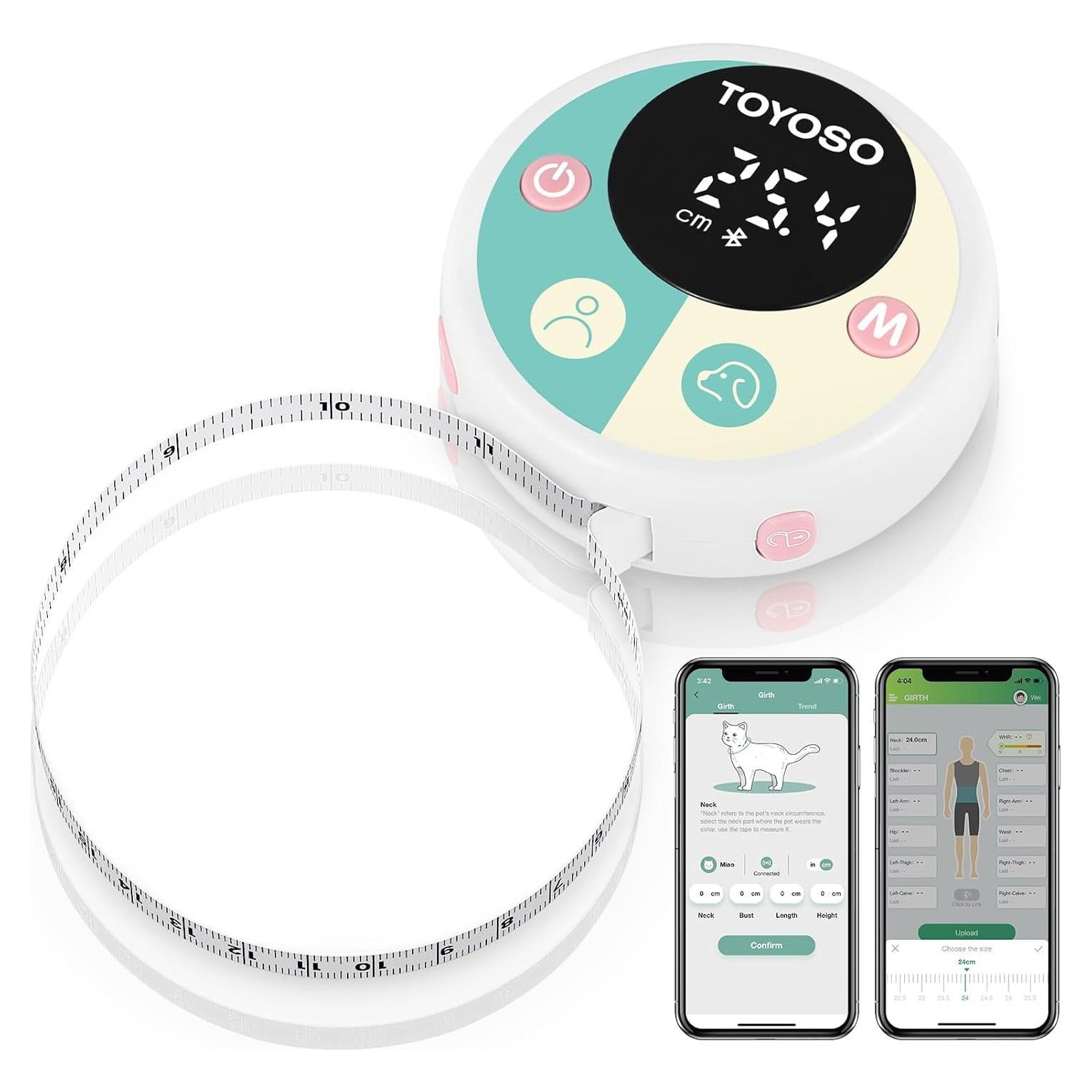 Cinta de Medir Corporal Inteligente TOYOSO con Bluetooth y APP