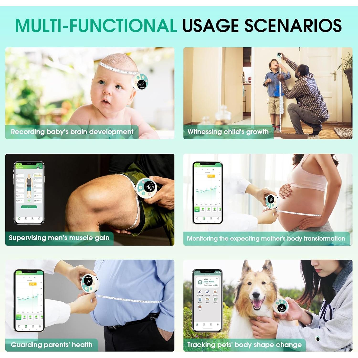 Cinta de Medir Corporal Inteligente TOYOSO con Bluetooth y APP