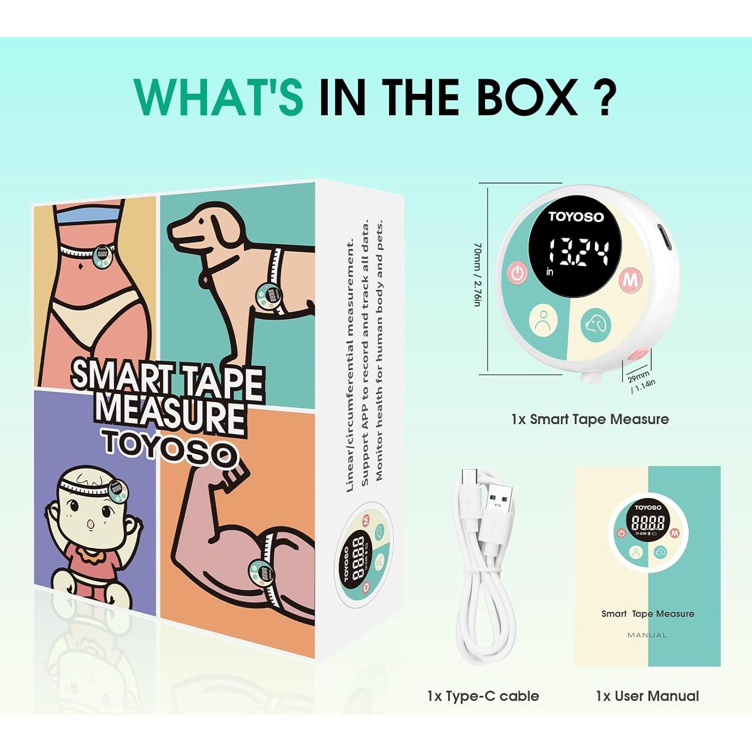 Cinta de Medir Corporal Inteligente TOYOSO con Bluetooth y APP