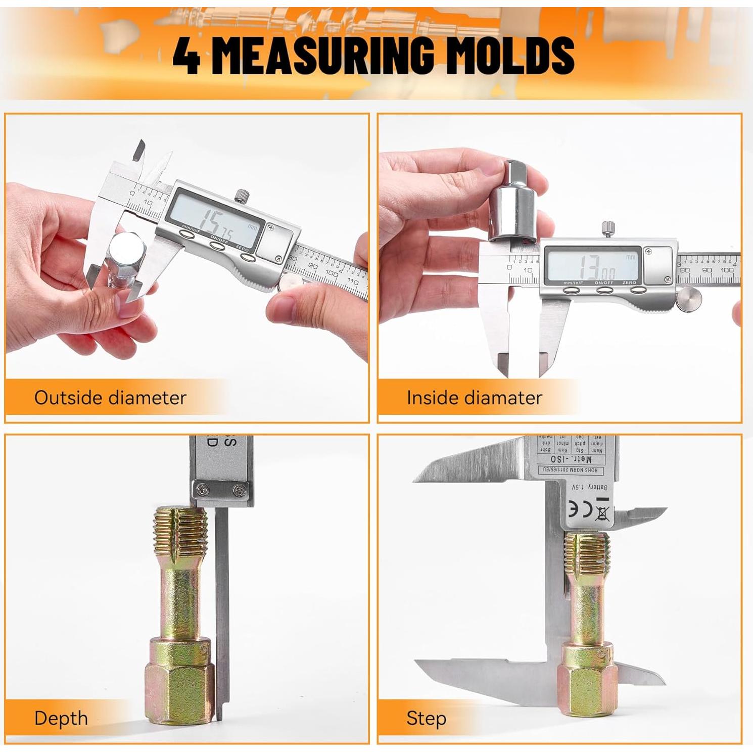 Calibrador Digital KOOPOOL 150mm con Pantalla LCD y Acero Inoxidable
