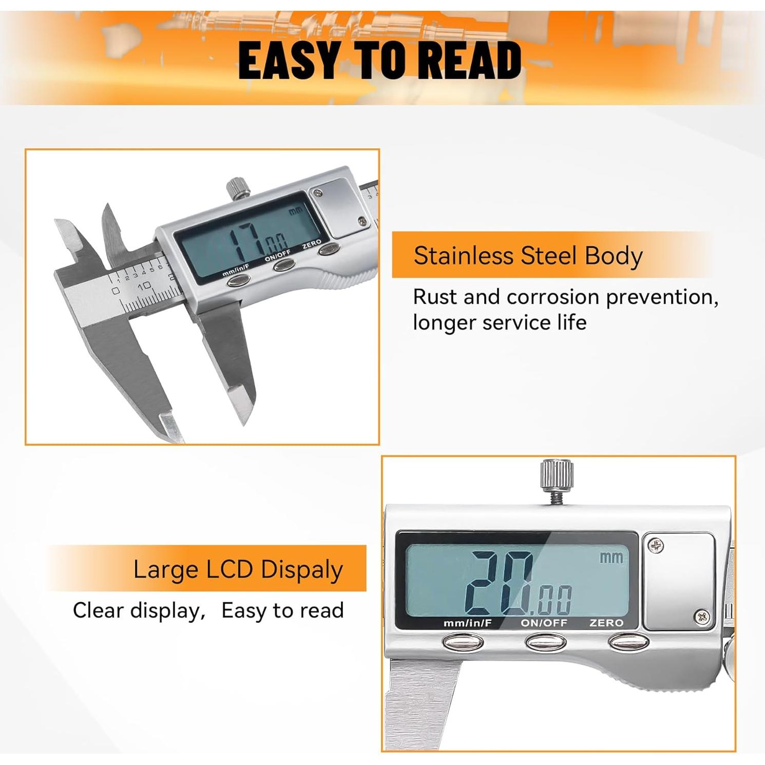 Calibrador Digital KOOPOOL 150mm con Pantalla LCD y Acero Inoxidable