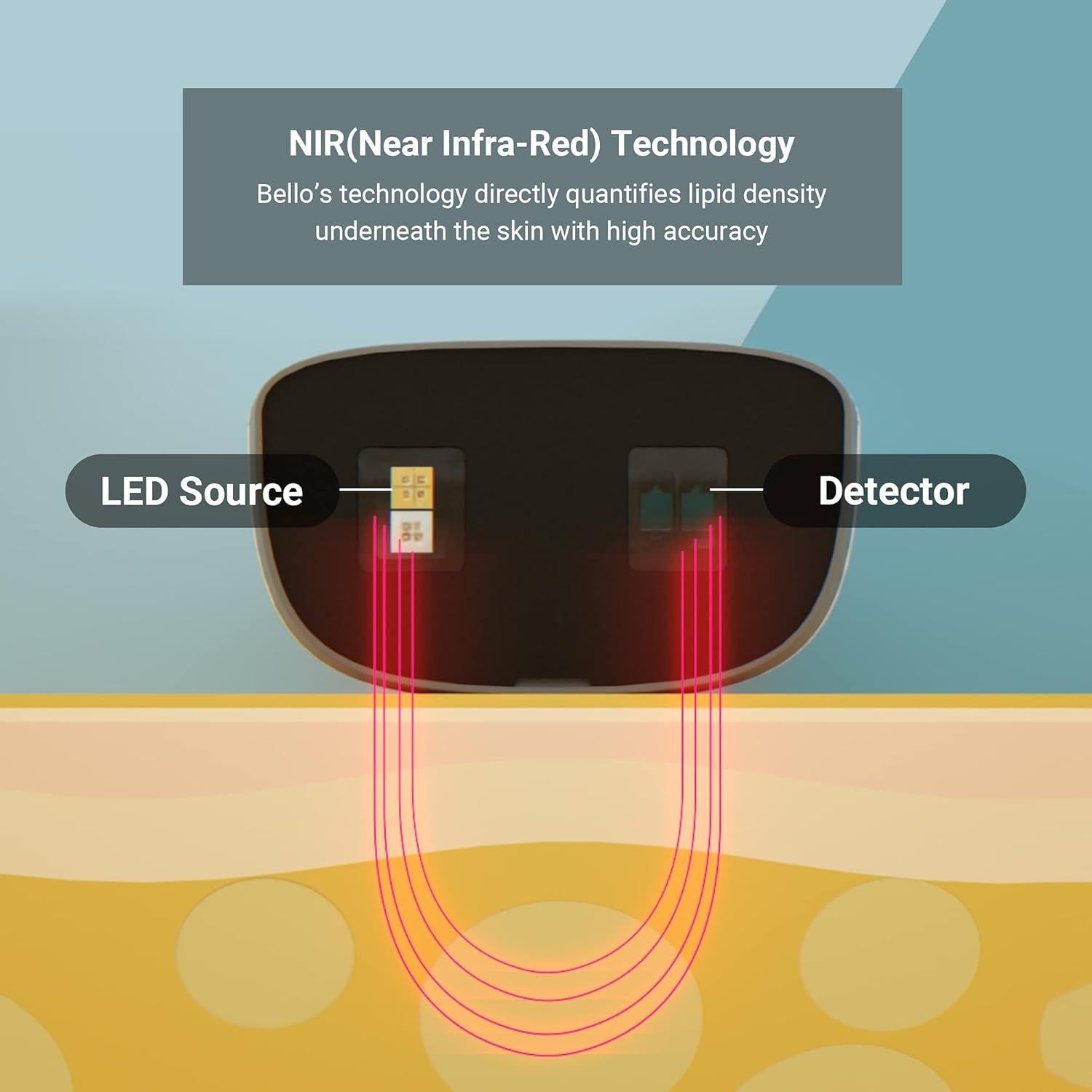 Bello Dispositivo de Medición de Grasa Abdominal Bluetooth