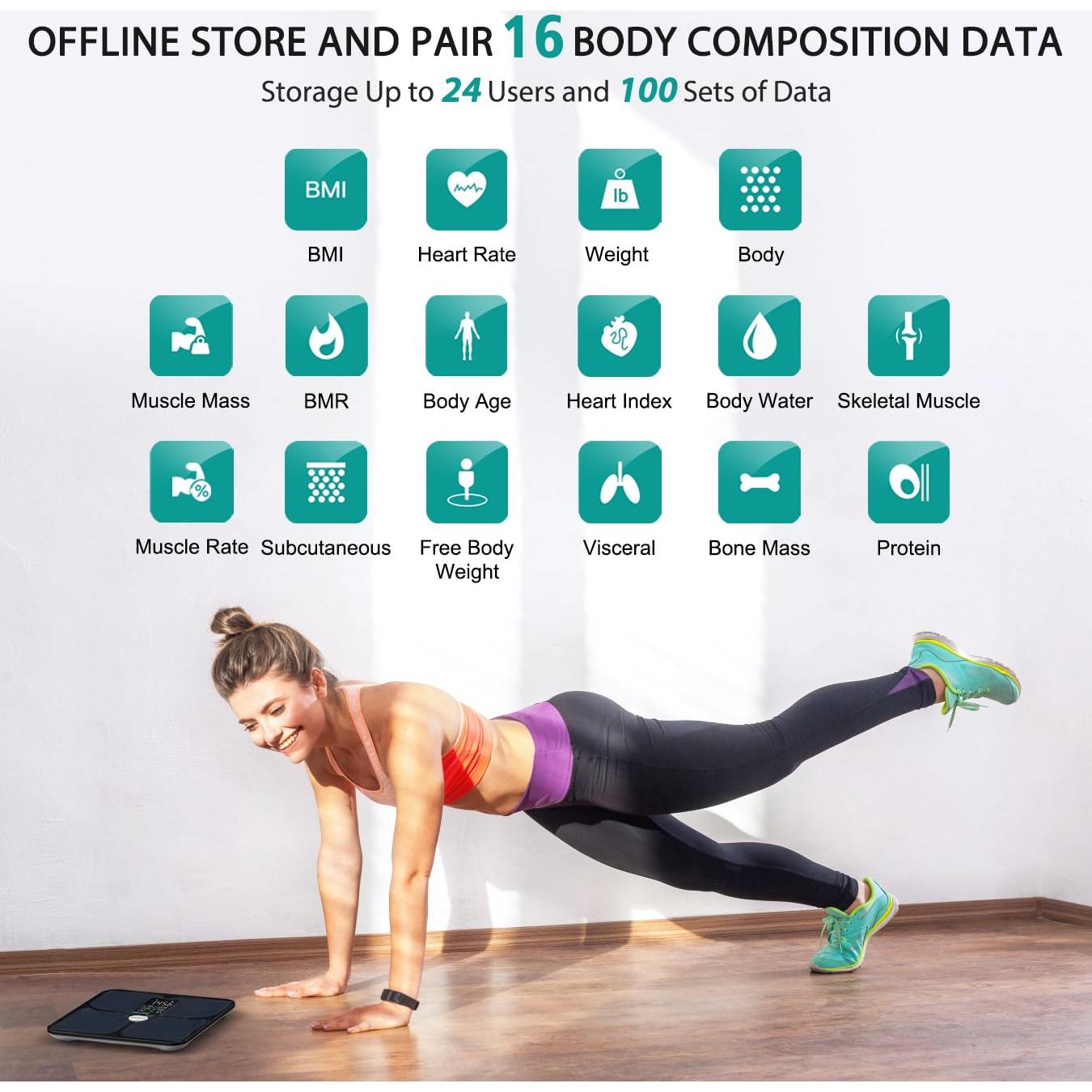 Balanza Digital Inteligente ABLEGRID 16 Métricas 181.44kg