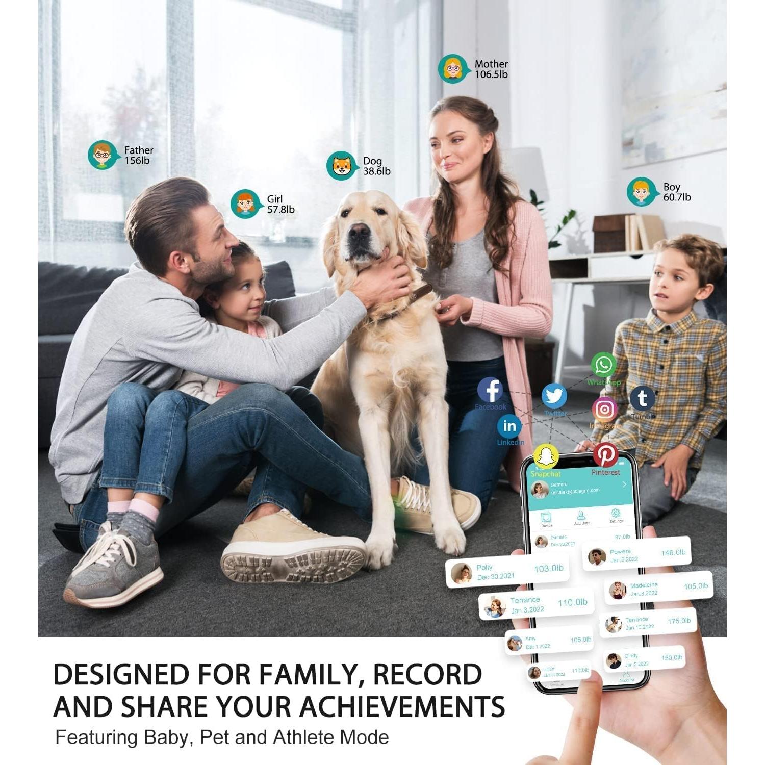 Balanza Digital Inteligente ABLEGRID 16 Métricas 181.44kg