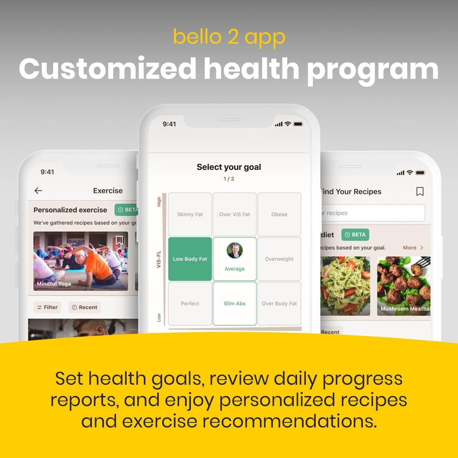 Bello 2 - Dispositivo de Análisis de Grasa Corporal Bluetooth