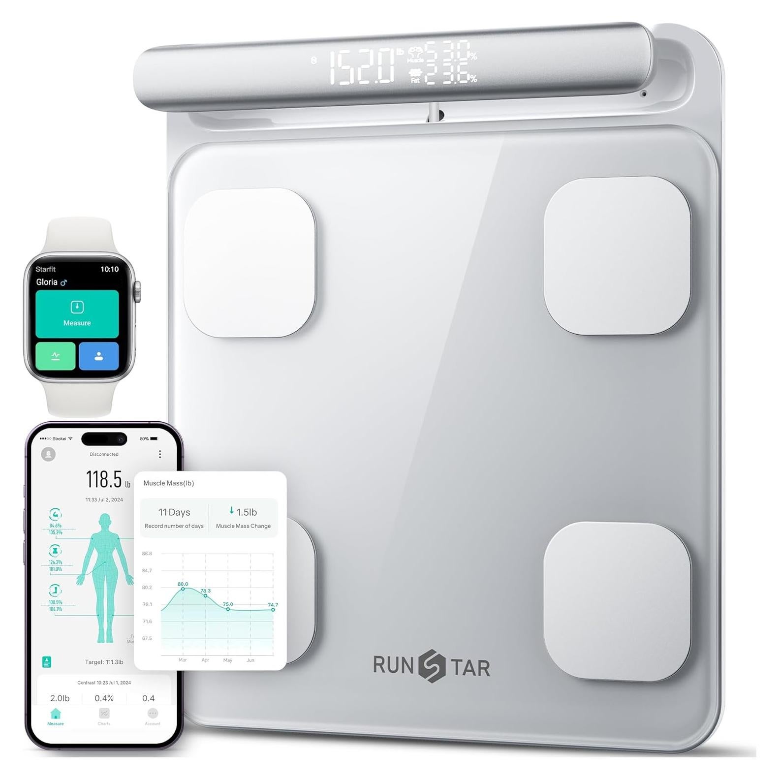 Báscula Inteligente Runstar FG2202LB 28 Métricas Digital