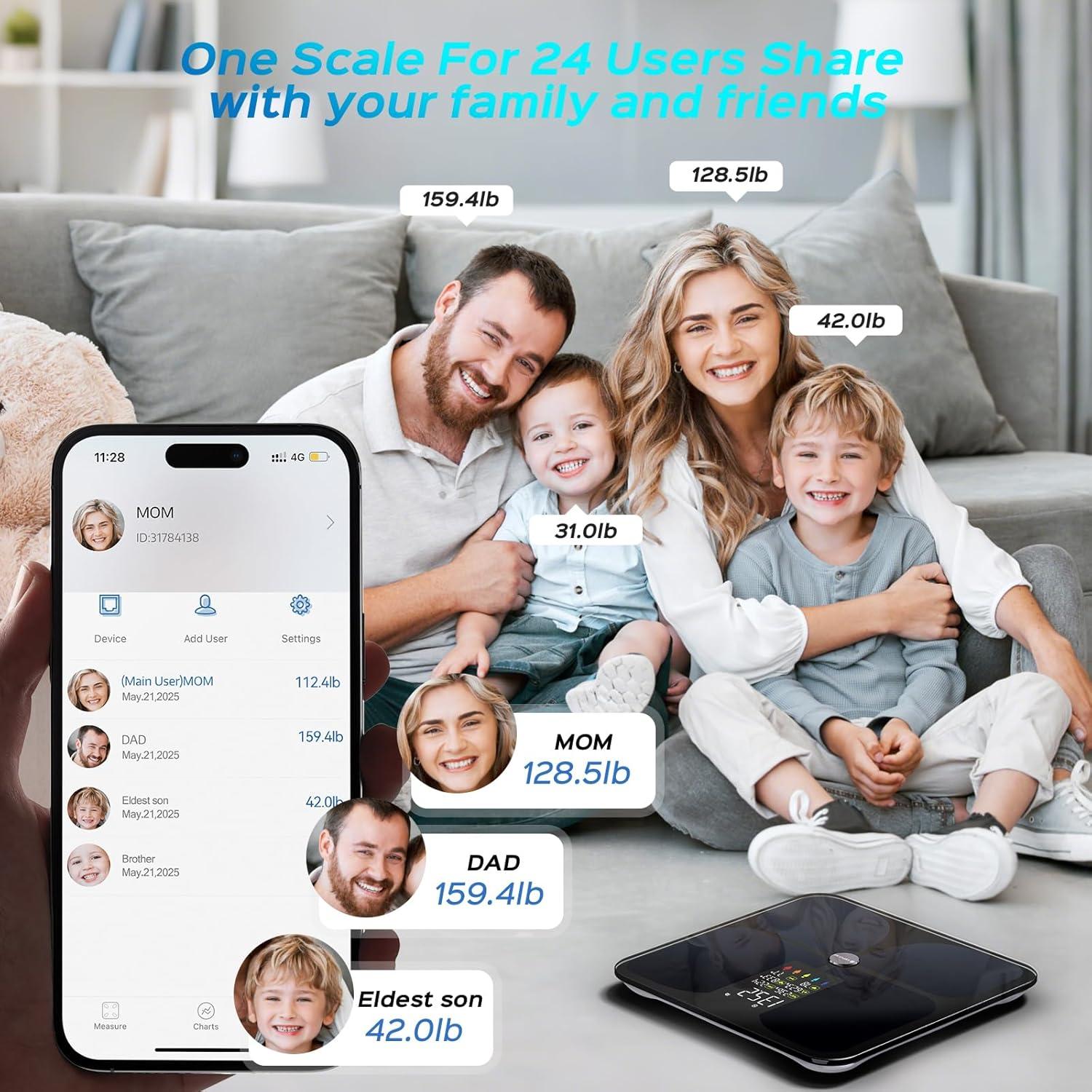 Báscula Digital Lepulse de Grasa Corporal y Peso IMC Bluetooth