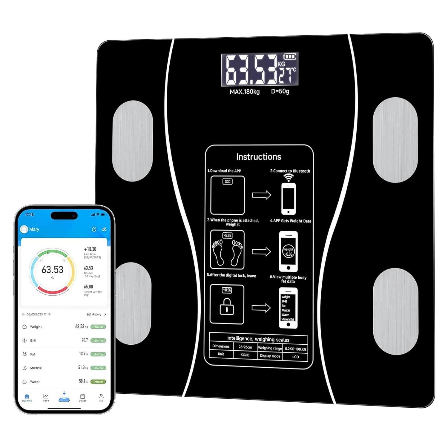 Escala Digital Inteligente ChuangMaiShi DN-3MBF-QTQU 180 kg Bluetooth