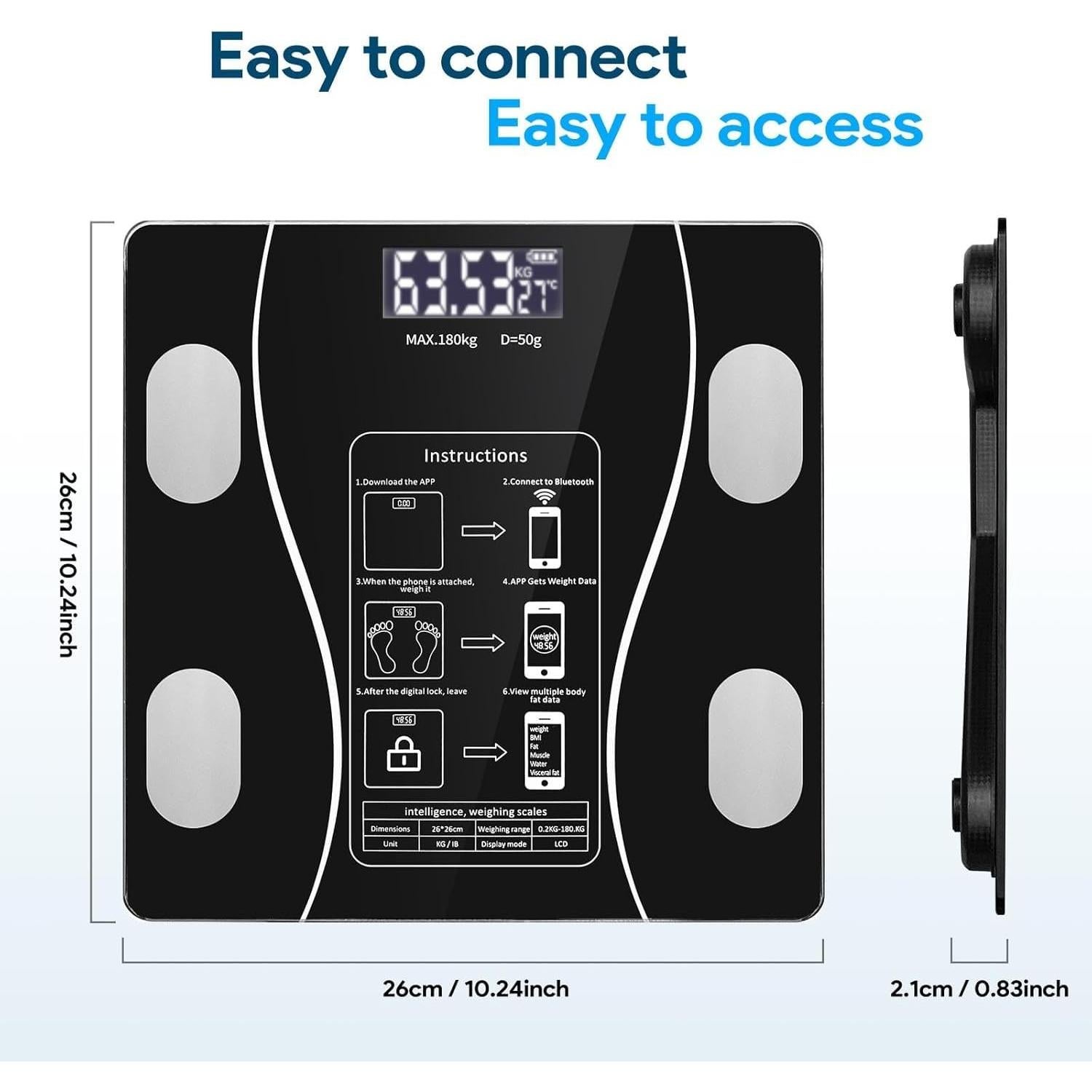 Escala Digital Inteligente ChuangMaiShi DN-3MBF-QTQU 180 kg Bluetooth