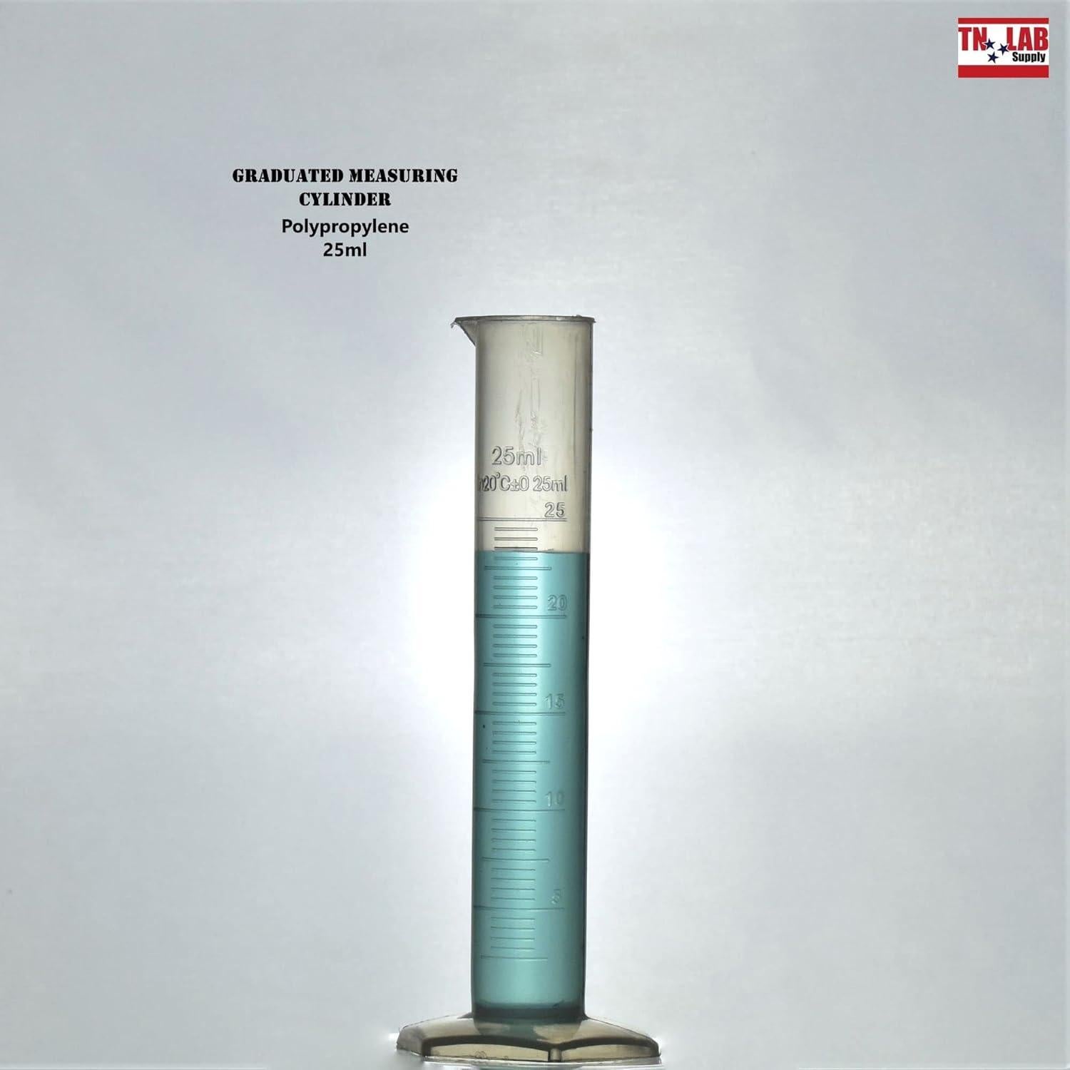Cilindro Graduado de Plástico TN LAB 25ml 10-Pack