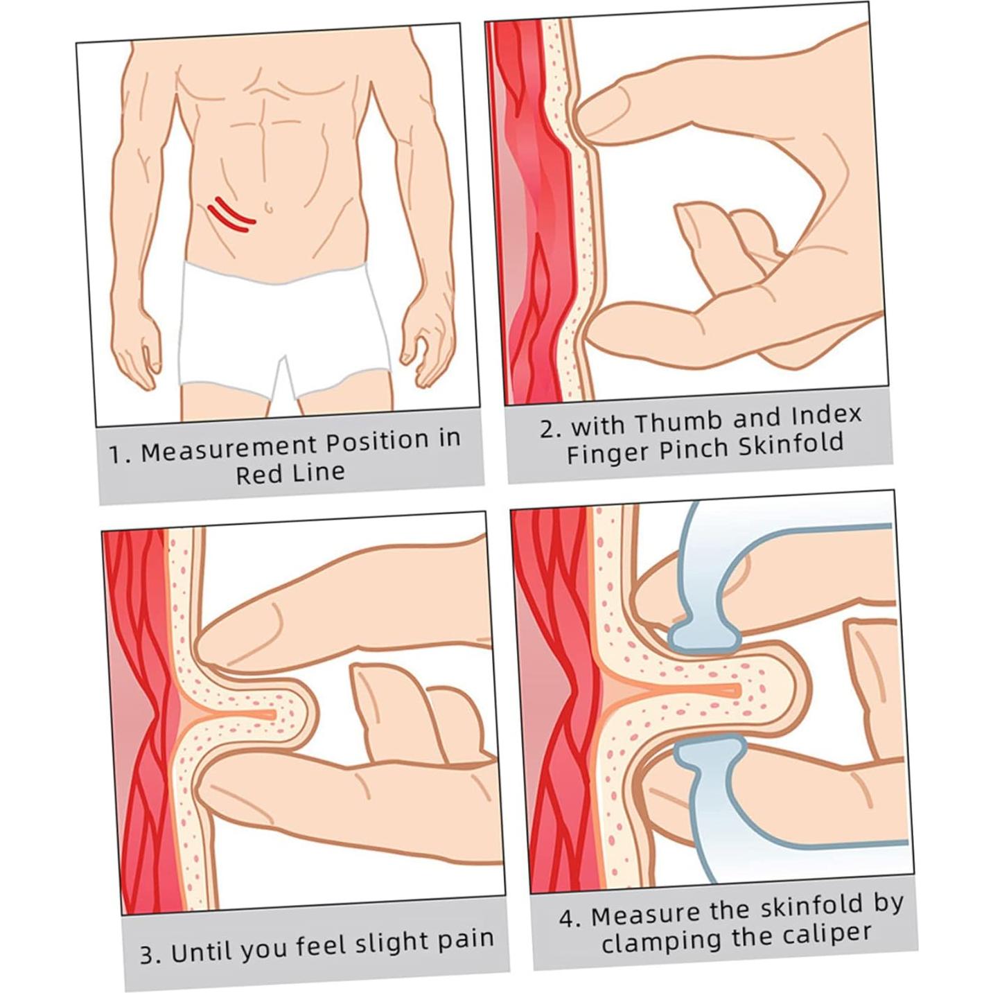 Calibrador de Piel 2 Pcs PACKOVE para Composición Corporal