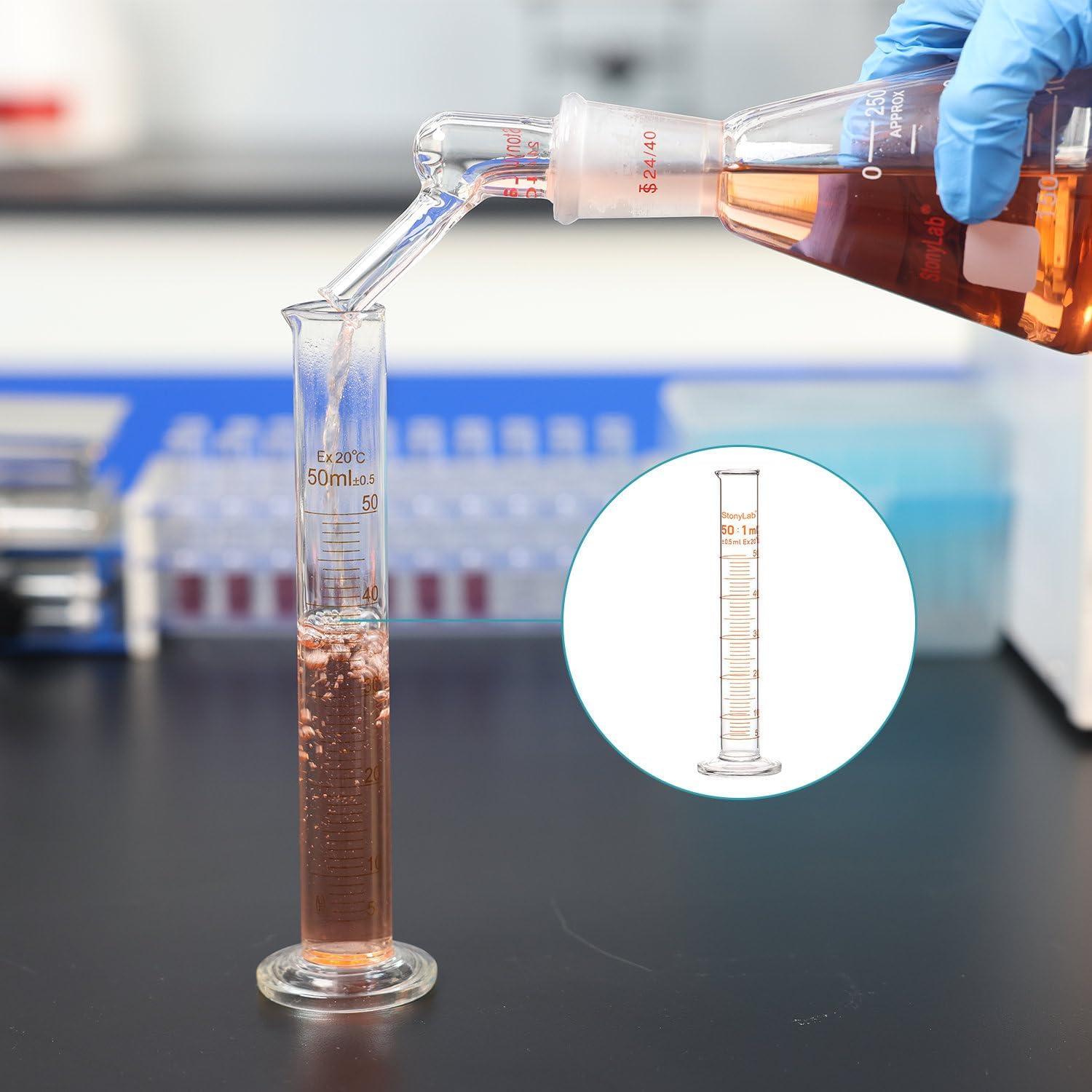 Cilindro Graduado StonyLab 250 ml Vidrio Borosilicato Pared Gruesa