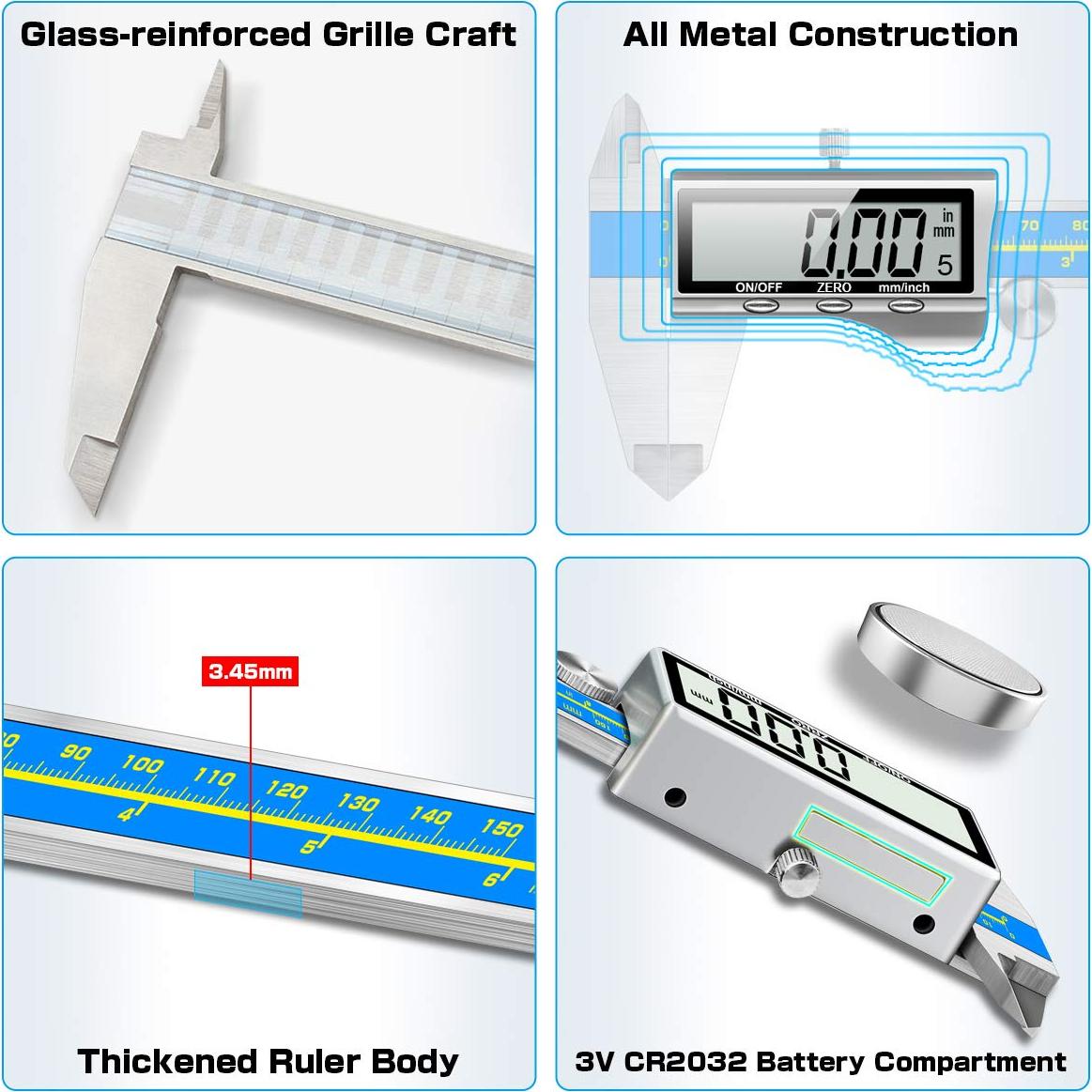 Calibrador Digital Qfun A-Industrial 0.001mm Precisión IP54