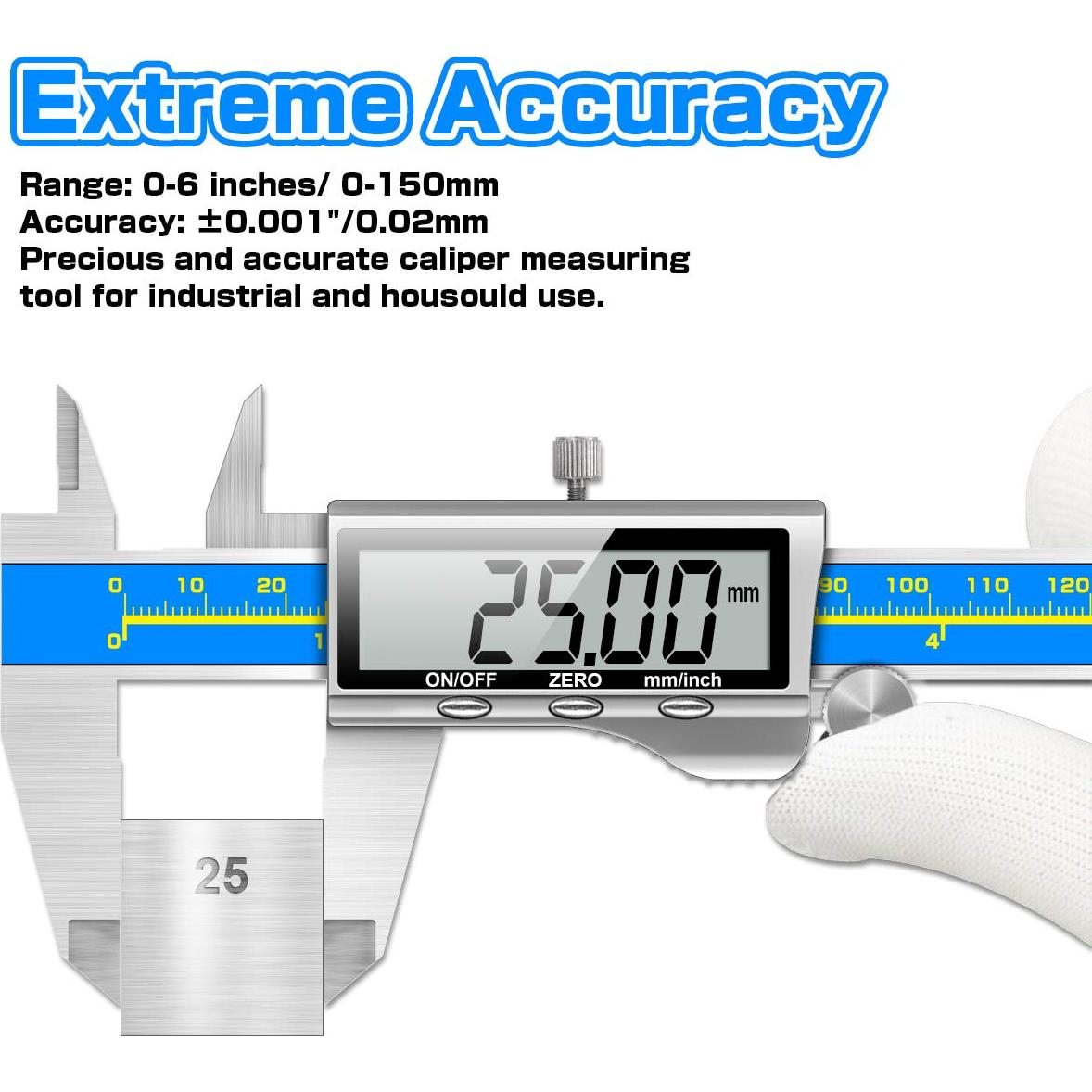 Calibrador Digital Qfun A-Industrial 0.001mm Precisión IP54