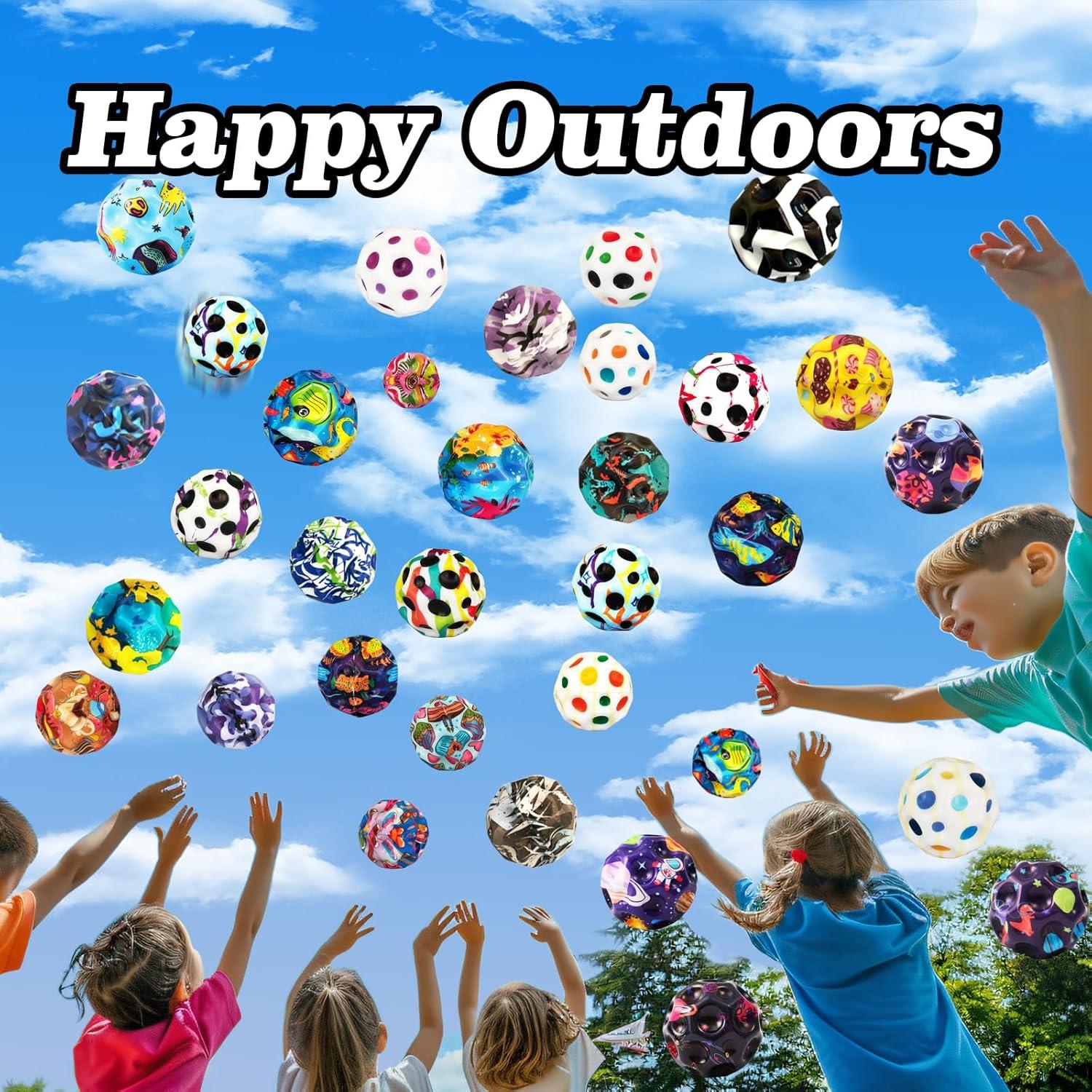 Paquete de 6 Pelotas Rebotadoras QOUXZ Espacio Negro 6.86cm