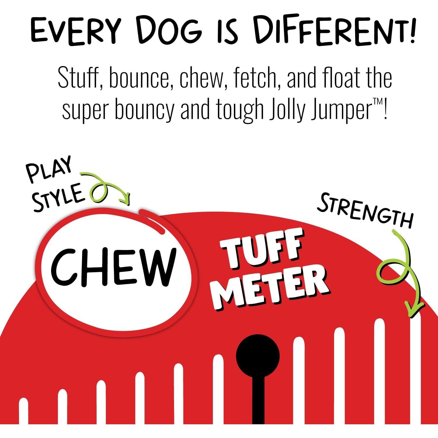 Pelota Jolly Pets Jumper Grande 10.16 cm para Perros - Brilla en la Oscuridad