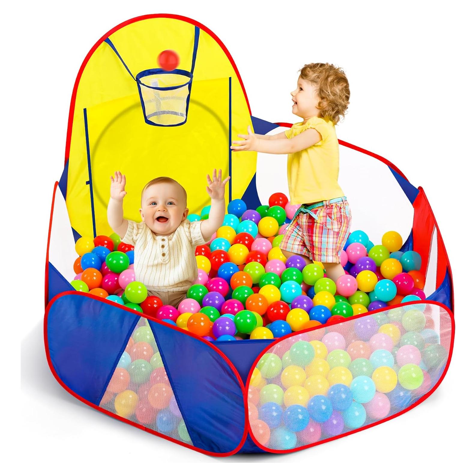 Parque de Pelotas Eocolz para Niños 120 cm con Canasta