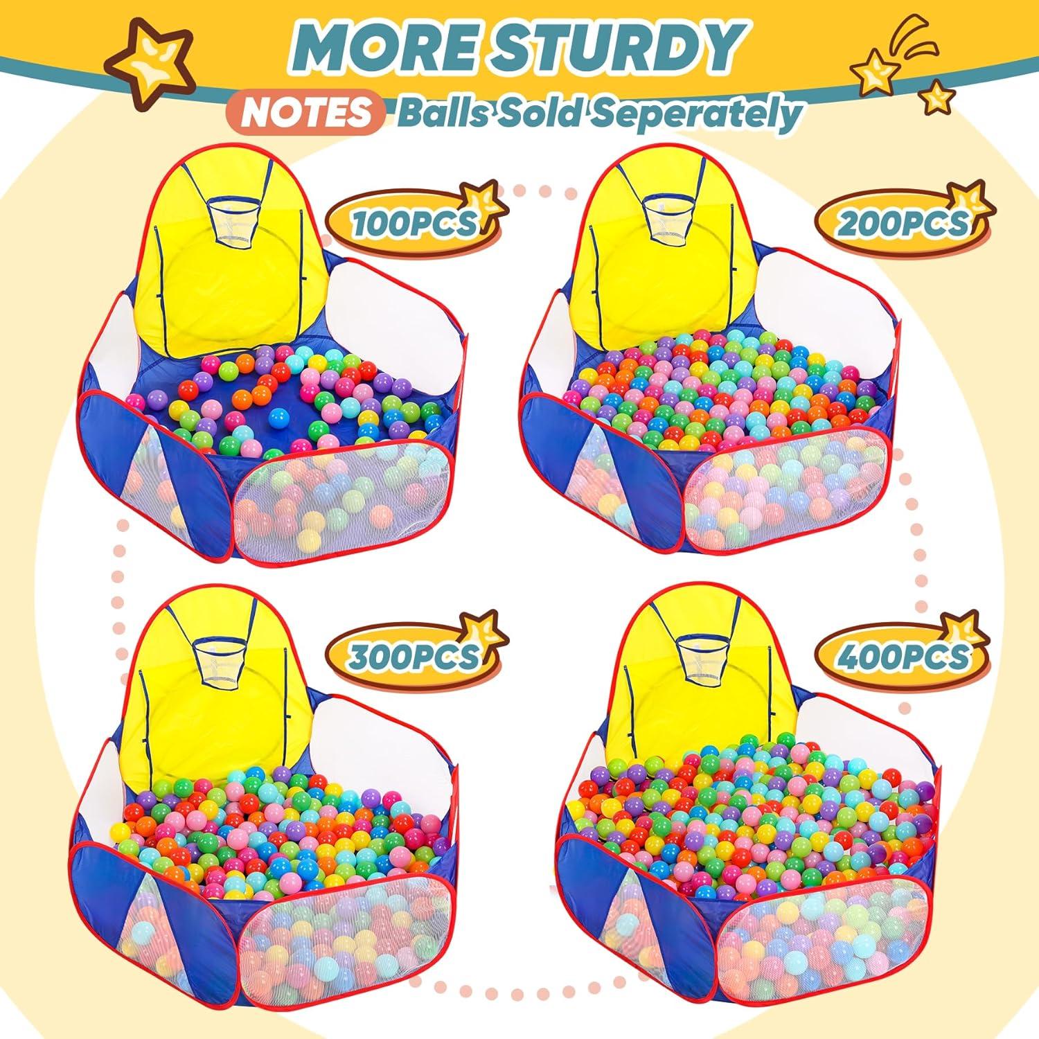 Parque de Pelotas Eocolz para Niños 120 cm con Canasta