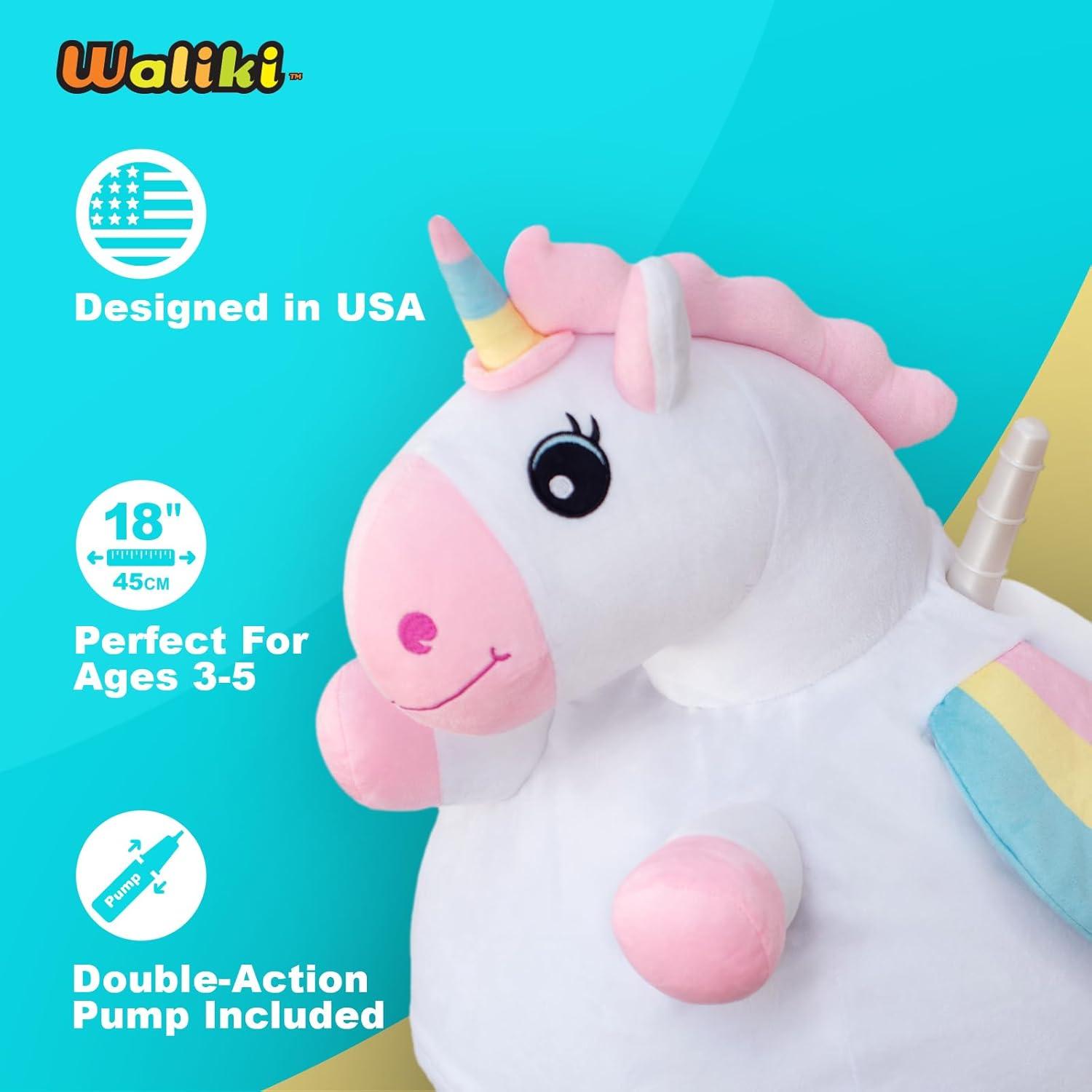 Balón Saltarín Unicornio WALIKI 45.72 cm para Niños 3-5 Años