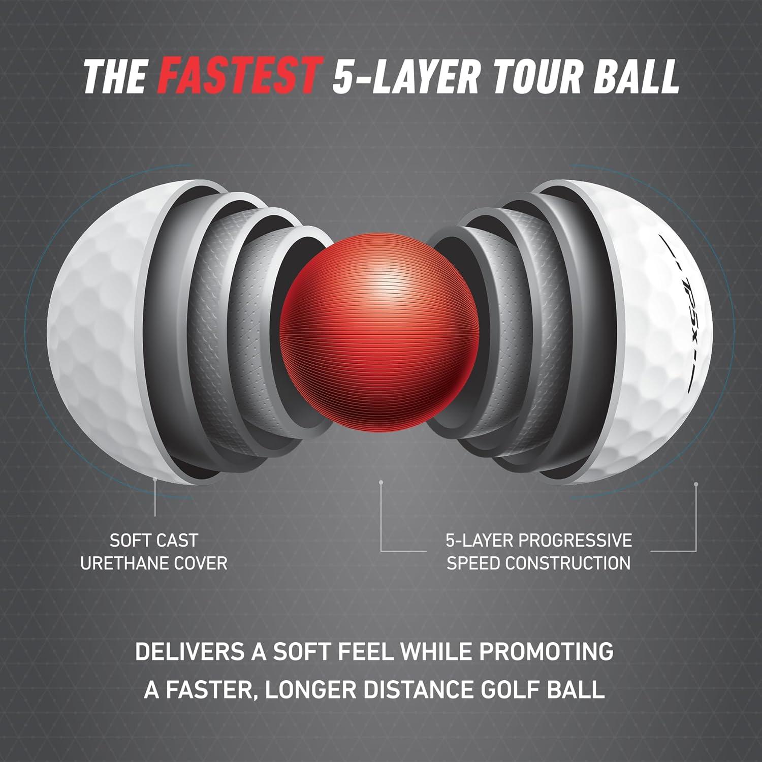 Pelotas de Golf TaylorMade TP5X 2024 - Multi-capa, 1 unidad