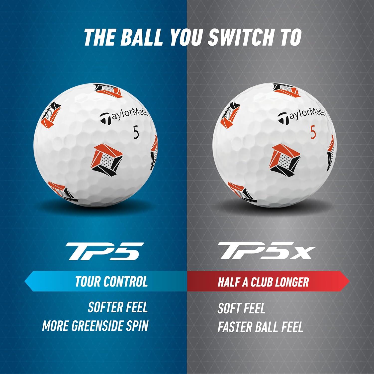 Pelotas de Golf TaylorMade TP5X 2024 - Multi-capa, 1 unidad