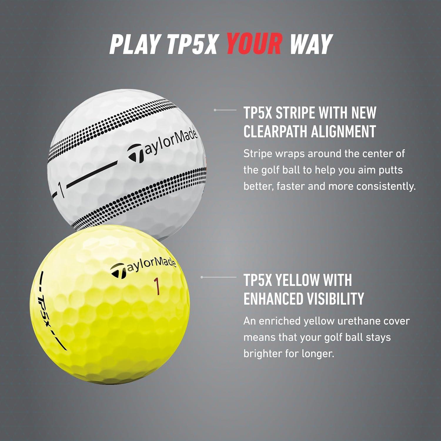 Pelotas de Golf TaylorMade TP5X 2024 - Multi-capa, 1 unidad