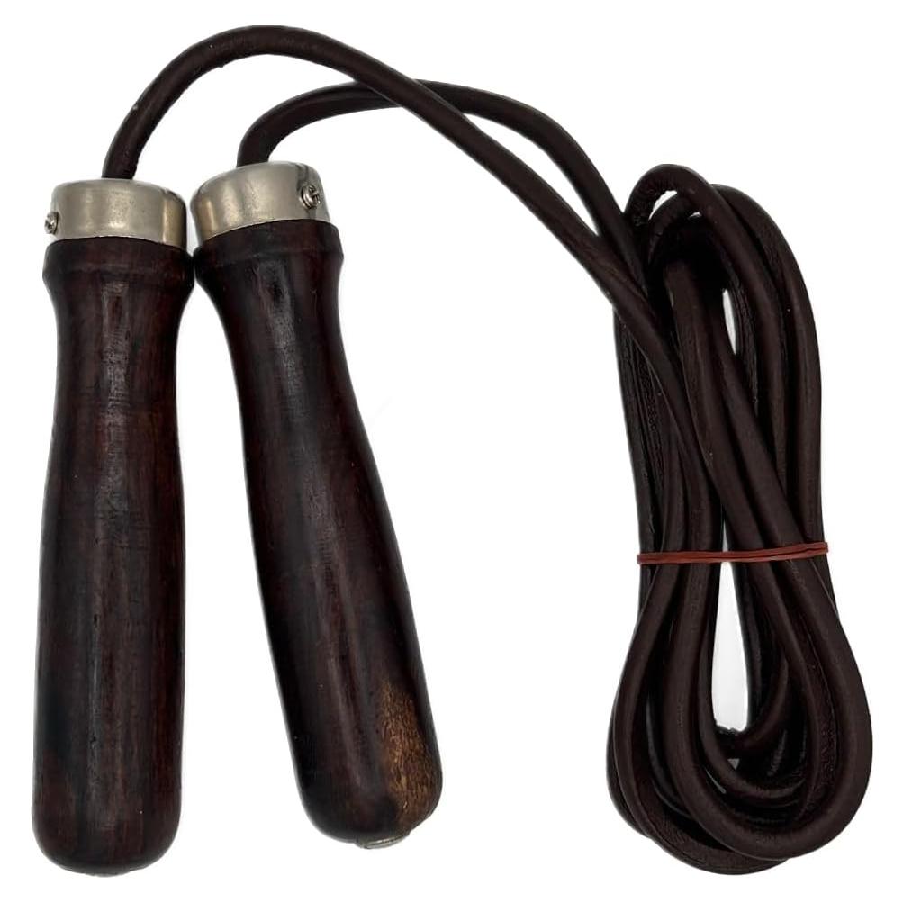 Cuerda de Saltar DealzCT de Cuero Ajustable con Rodamientos