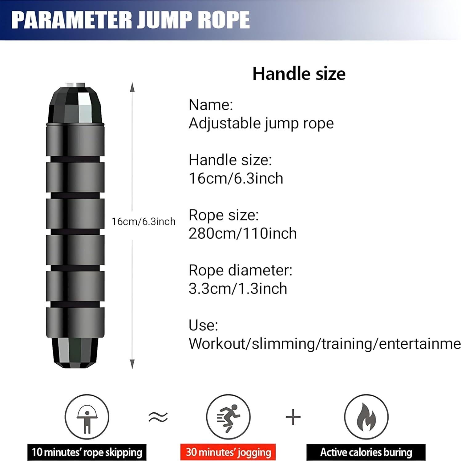 Cuerda para Saltar Ajustable Genérico 2.8m con Rodamientos