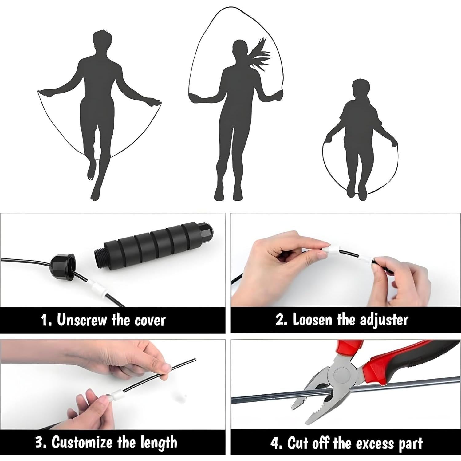 Cuerda para Saltar Ajustable Genérico 2.8m con Rodamientos