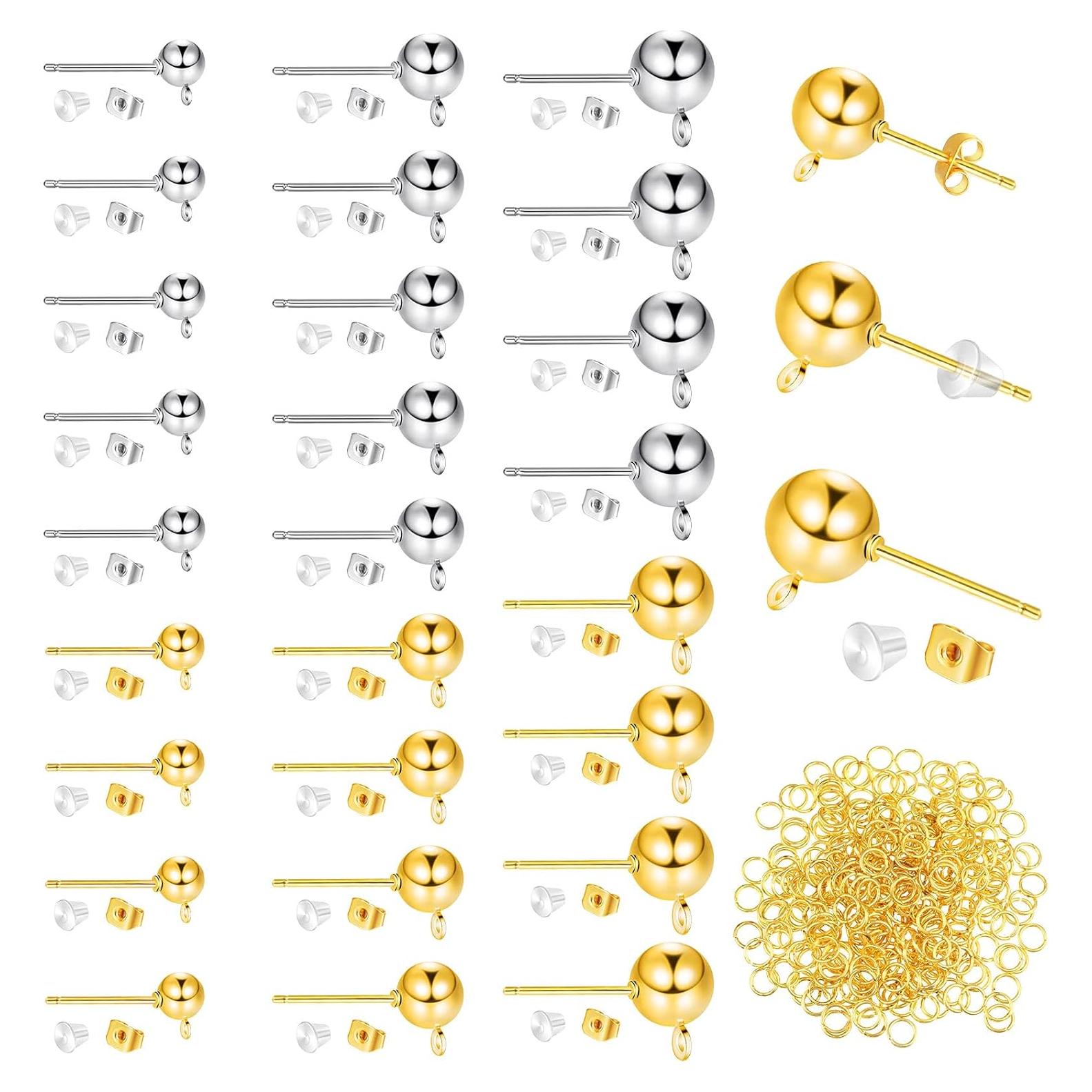 780 Piezas Studs de Pendientes Hicarer en Oro y Plata