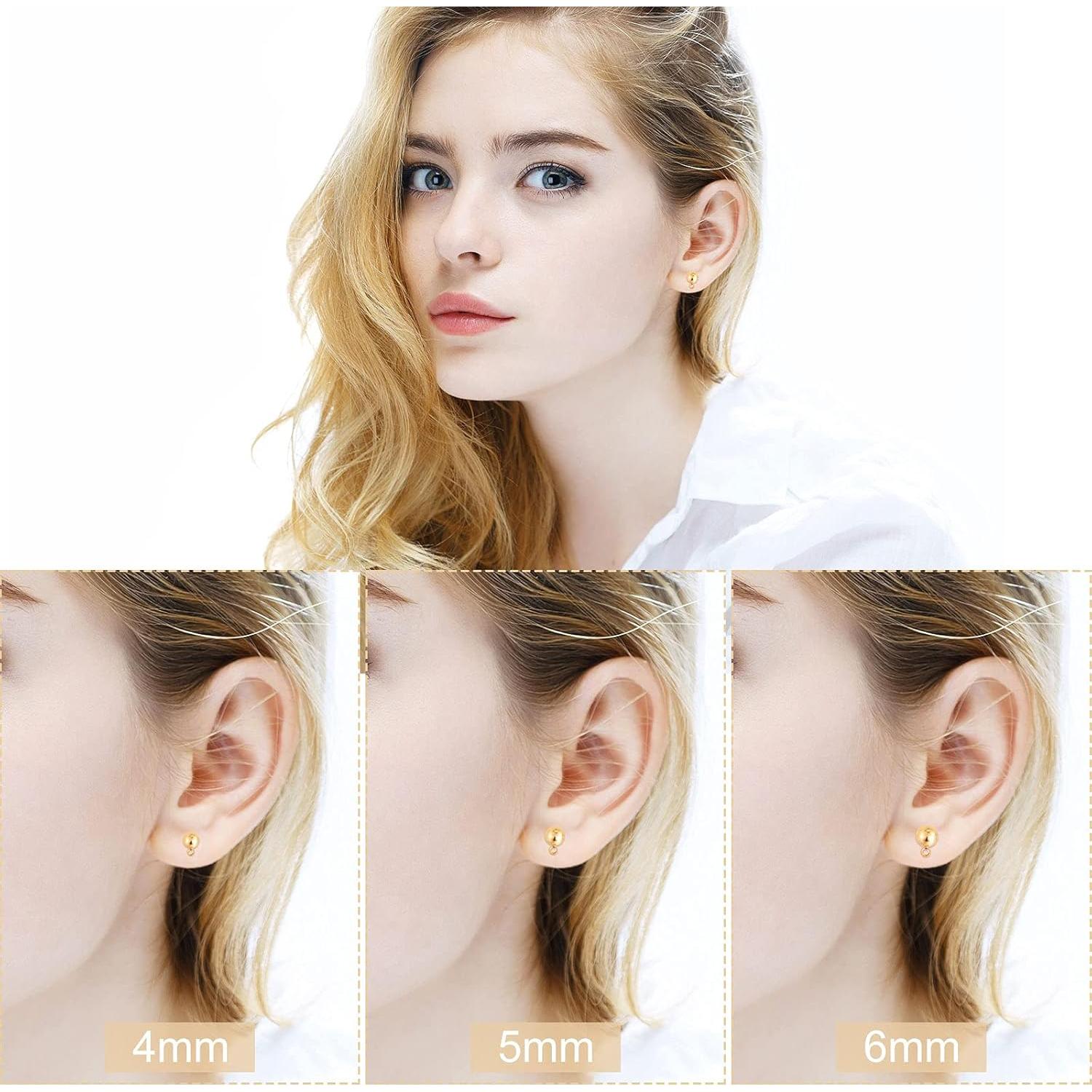 780 Piezas Studs de Pendientes Hicarer en Oro y Plata
