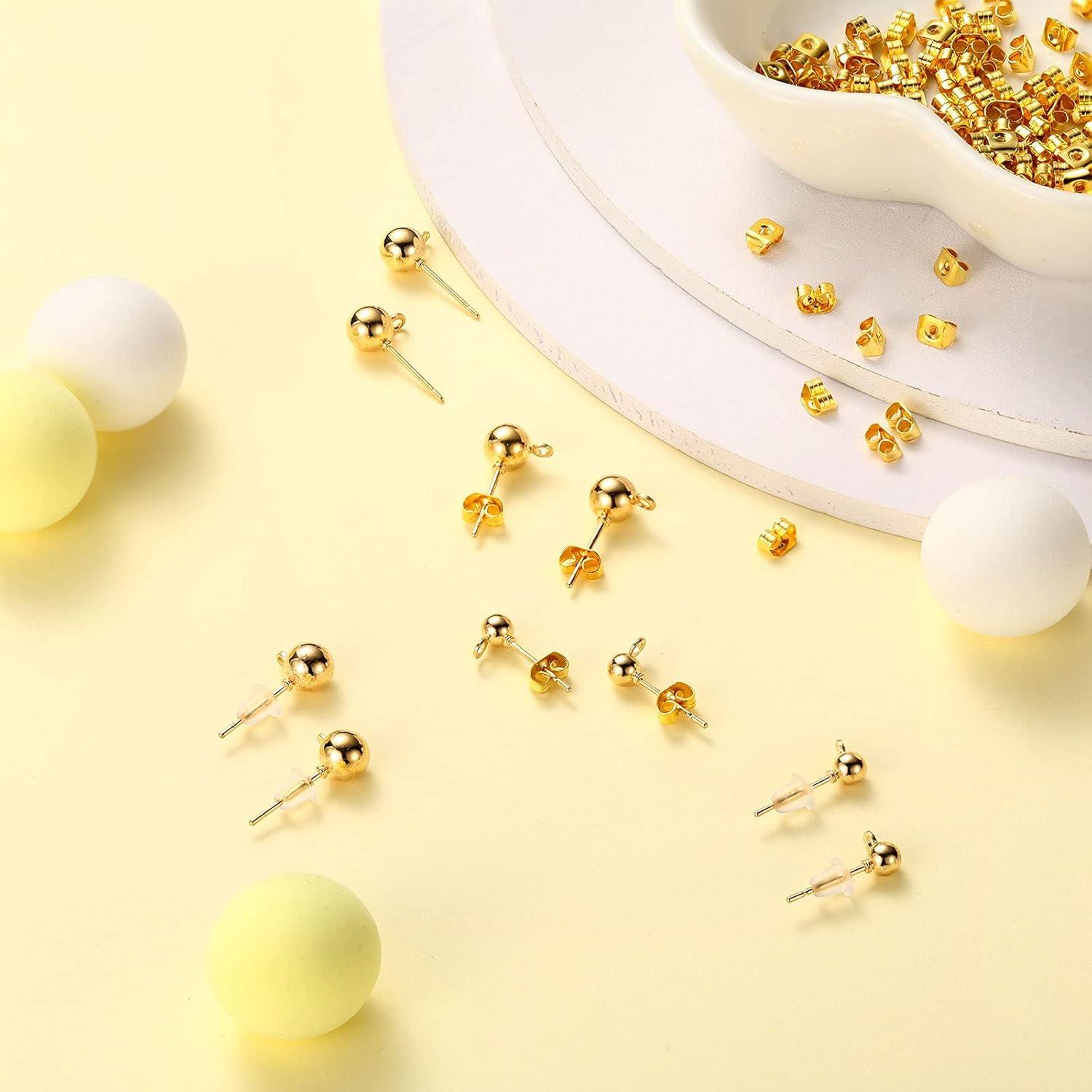 780 Piezas Studs de Pendientes Hicarer en Oro y Plata