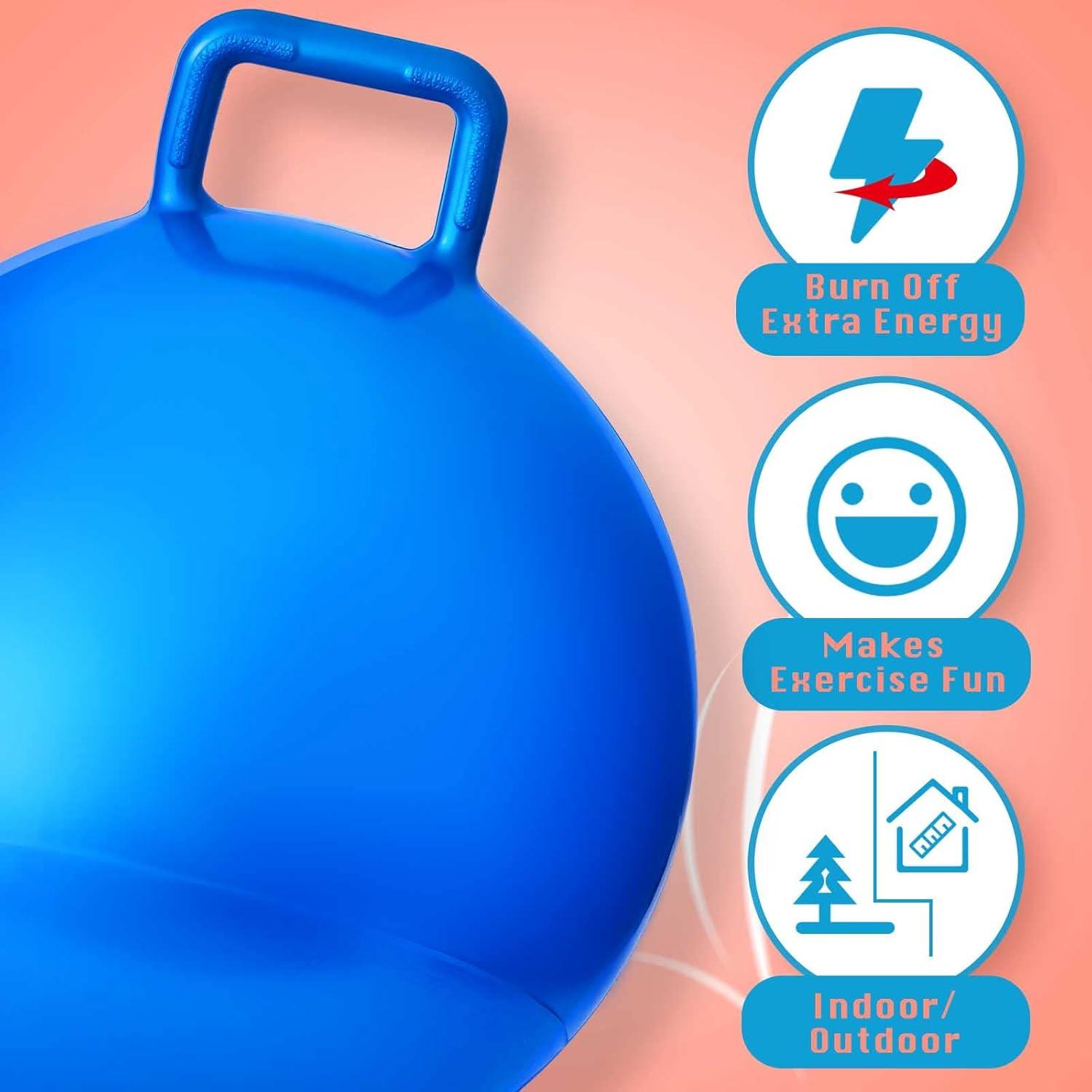 Pelotas Rebotadoras Lewtemi 3 Pcs 74 cm con Mango y Bomba