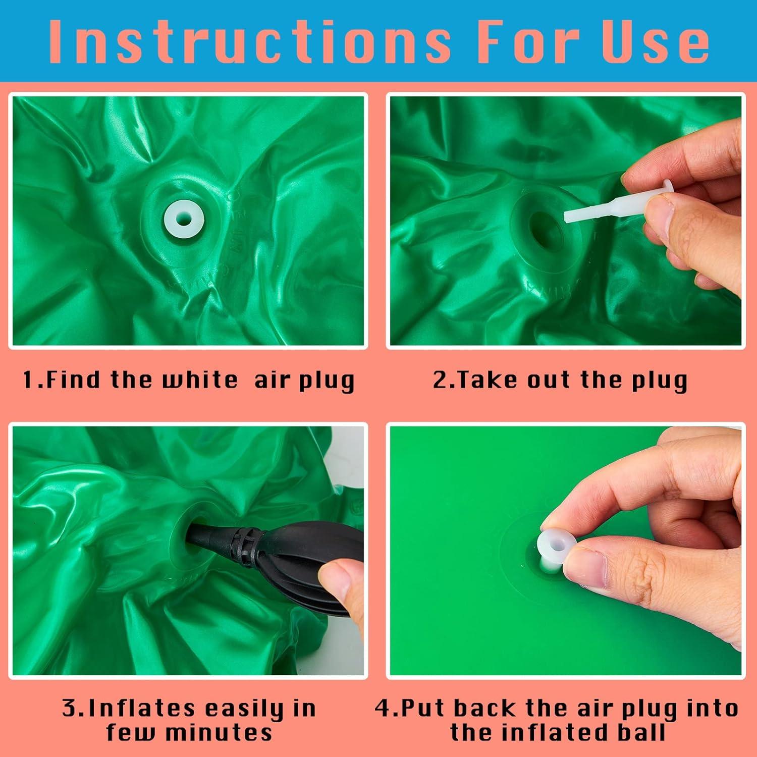 Pelotas Rebotadoras Lewtemi 3 Pcs 74 cm con Mango y Bomba