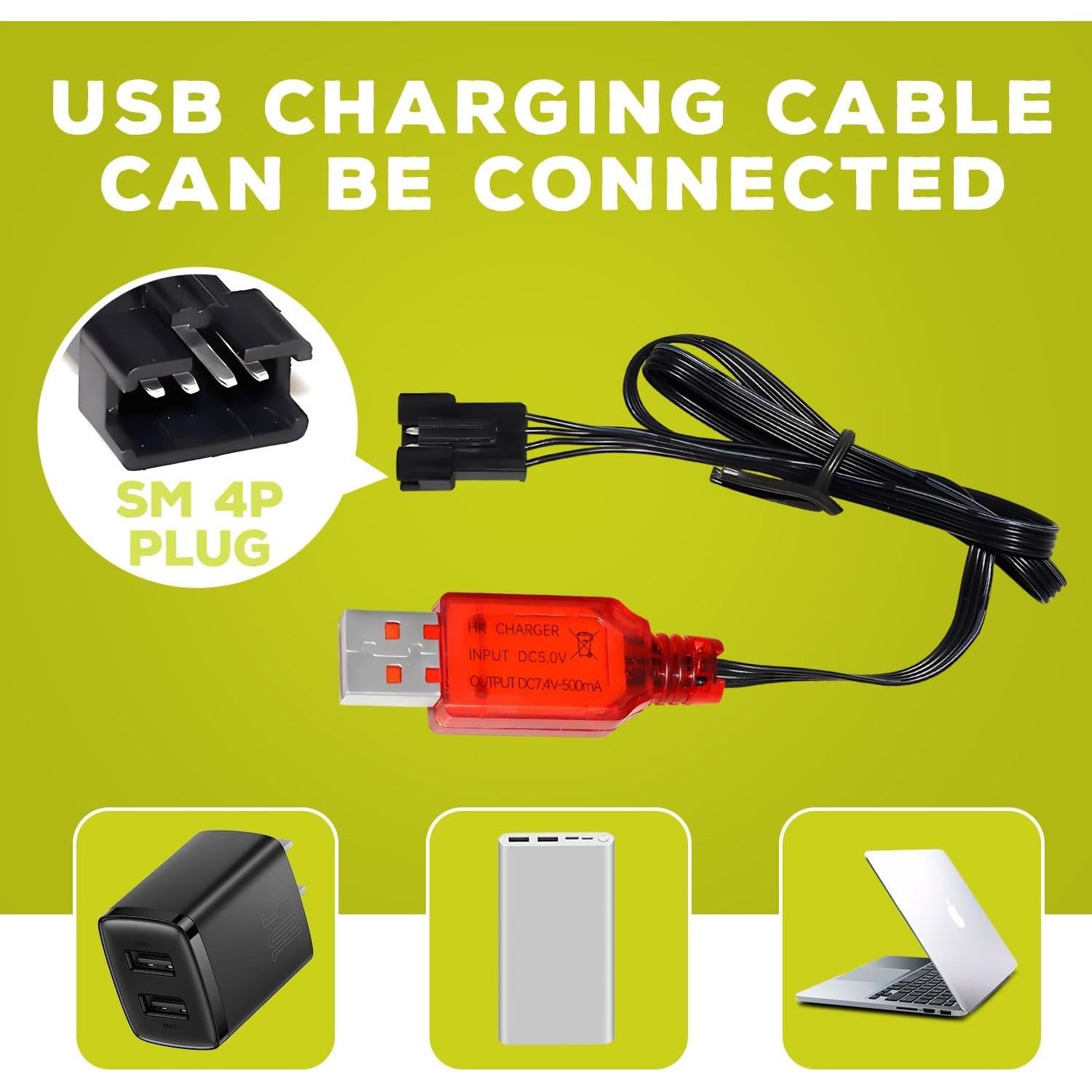 Batería de Litio 7.4V 500mAh Sea Jump para RC EC16 DE85