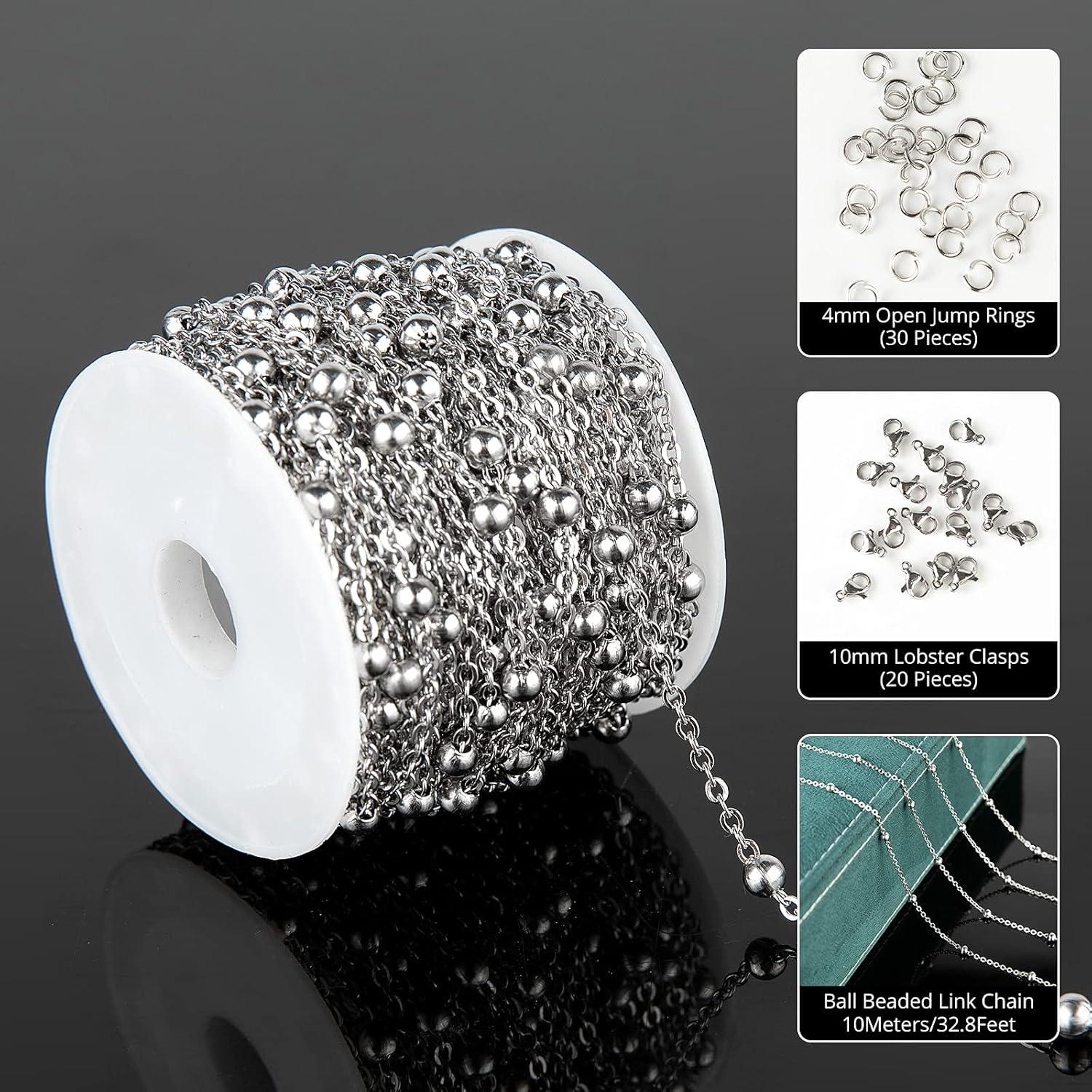 Cadena de Acero Inoxidable UMAOKANG 10m 4mm para Joyería DIY