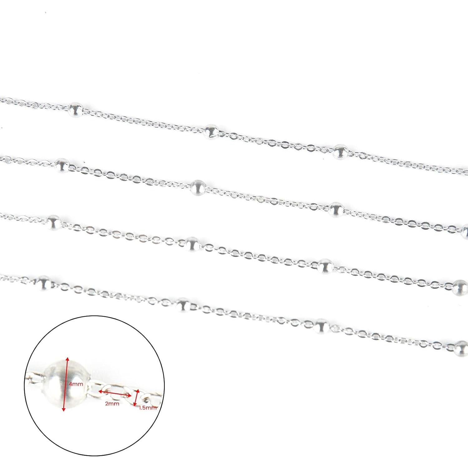 Cadena de Acero Inoxidable UMAOKANG 10m 4mm para Joyería DIY