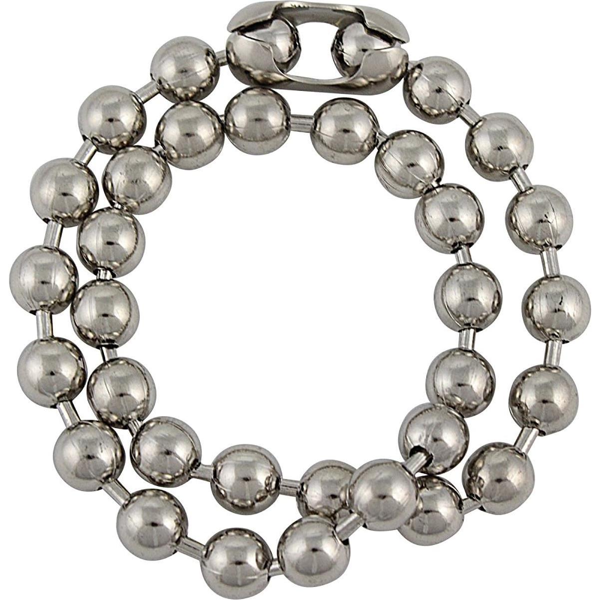 Cadena de Bolas de Acero Plateado 9.5mm DragonWeave para Hombres