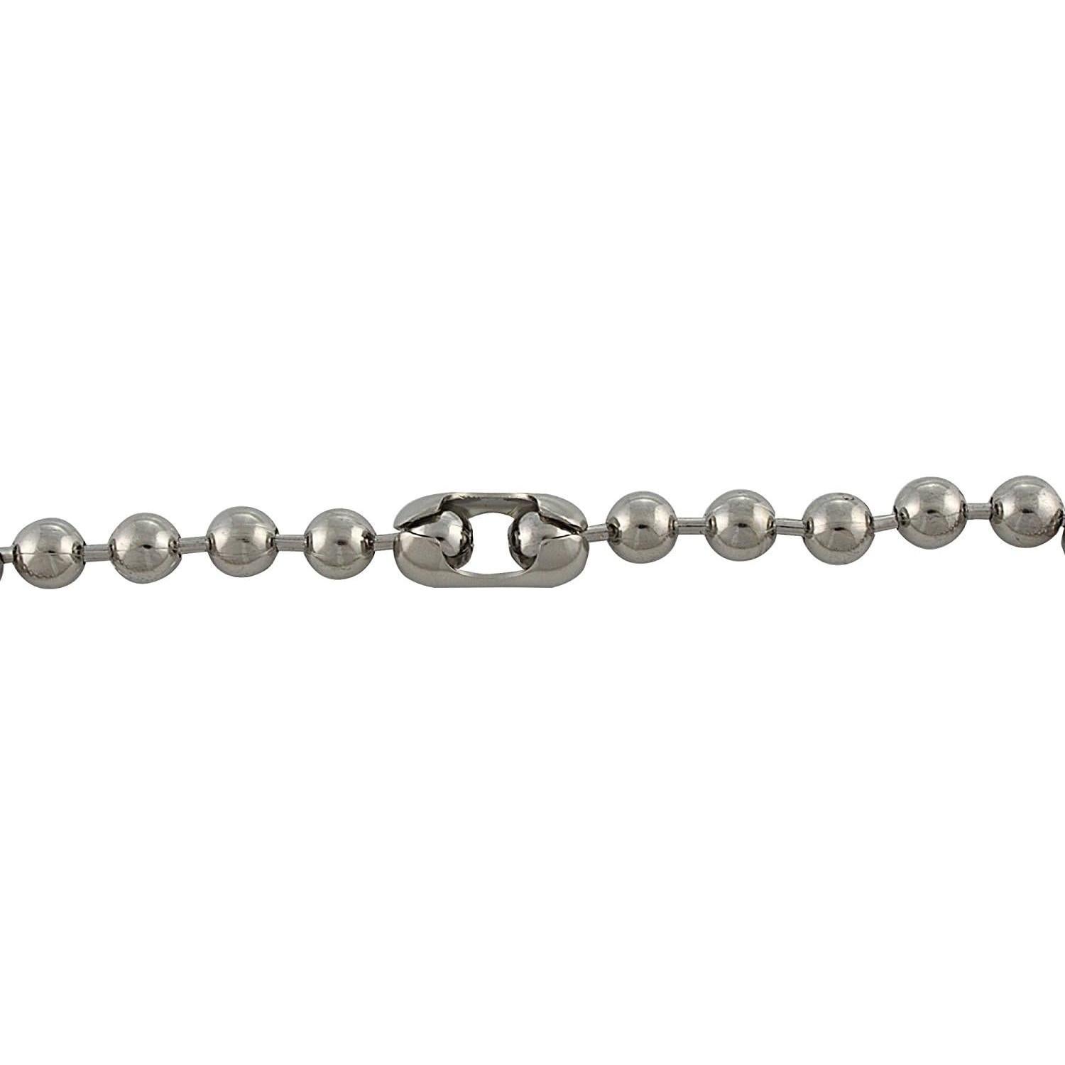 Cadena de Bolas de Acero Plateado 9.5mm DragonWeave para Hombres