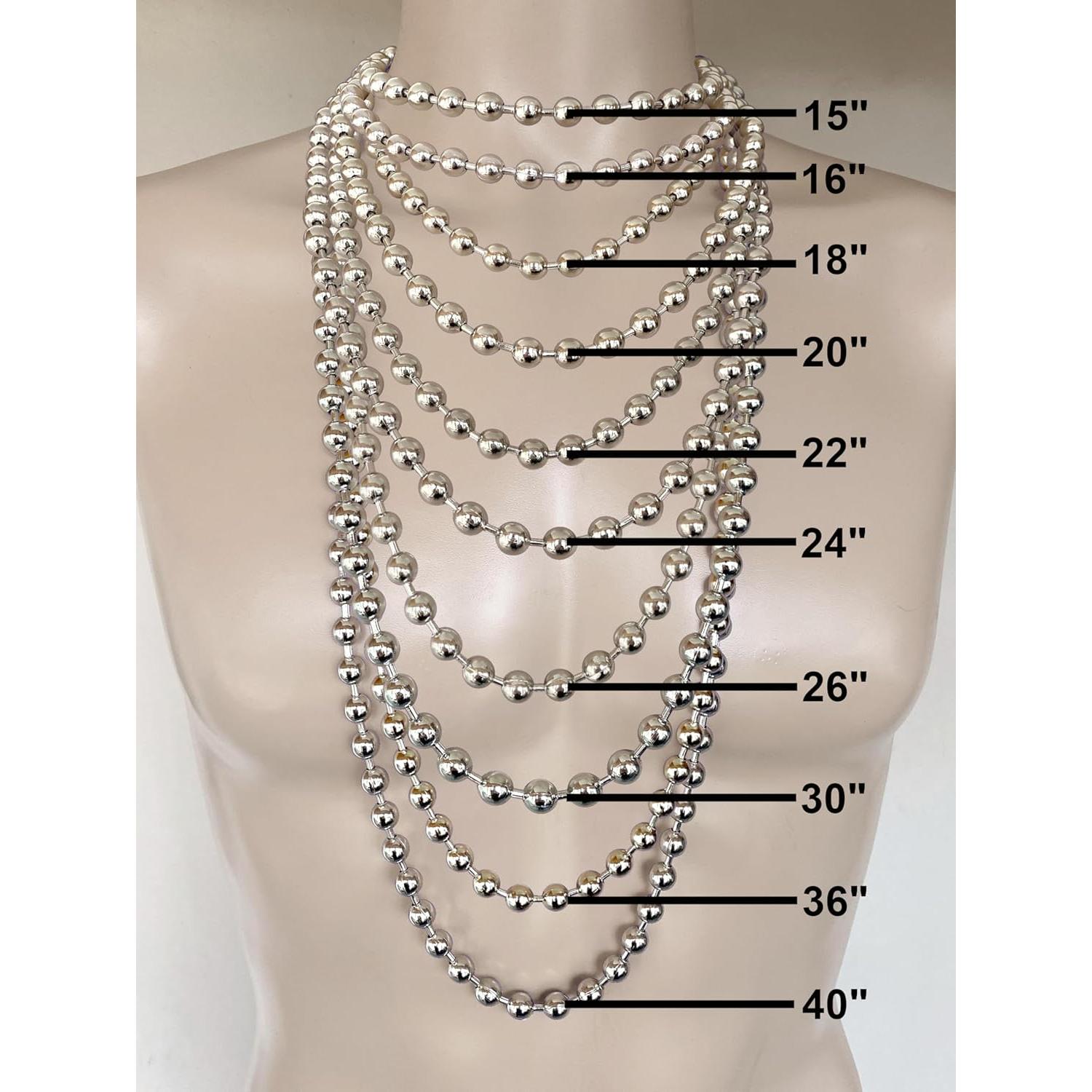 Cadena de Bolas de Acero Plateado 9.5mm DragonWeave para Hombres