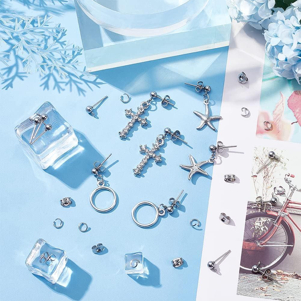 300 Piezas Studs de Pendientes de Bola PH PandaHall Acero Inoxidable