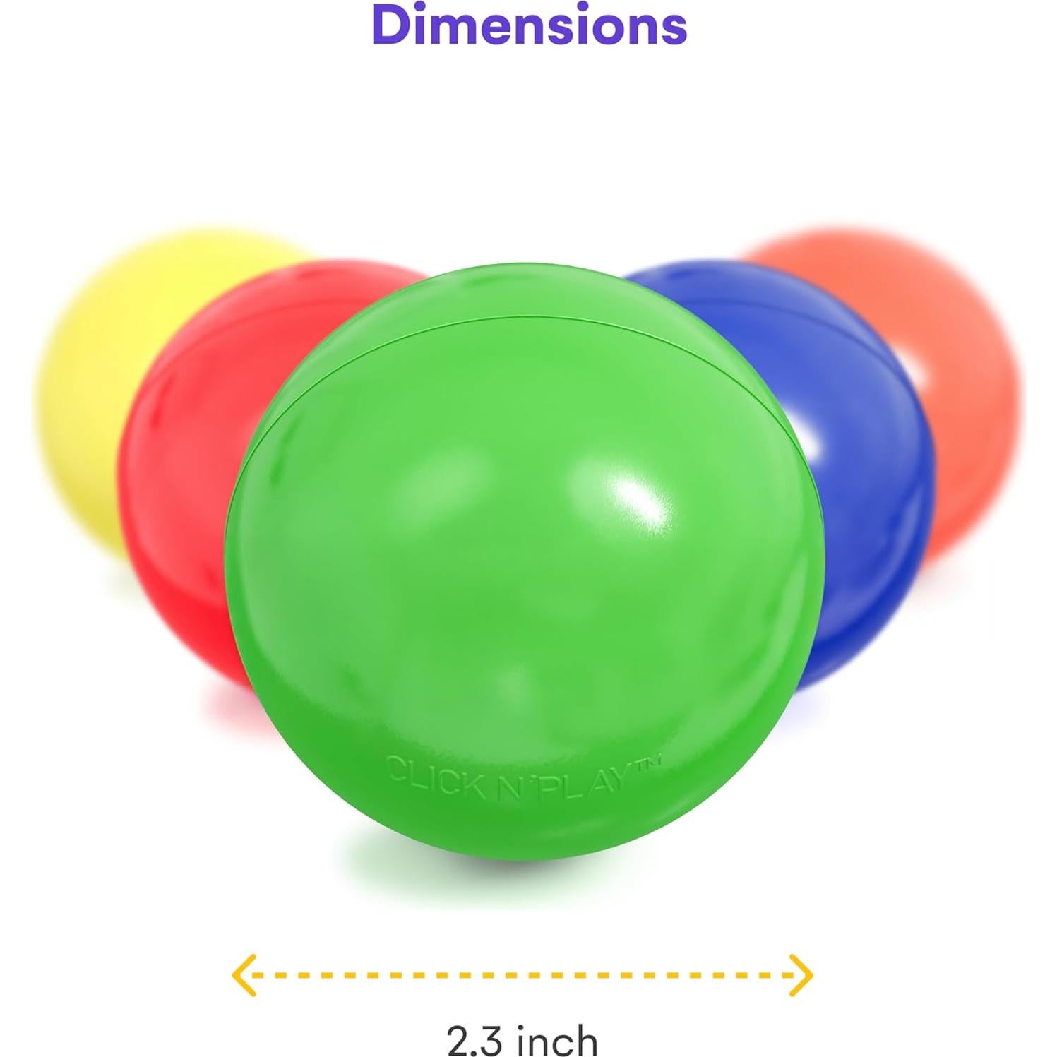Bolas de Pit Ball Click N' Play 200 Unidades Brillantes